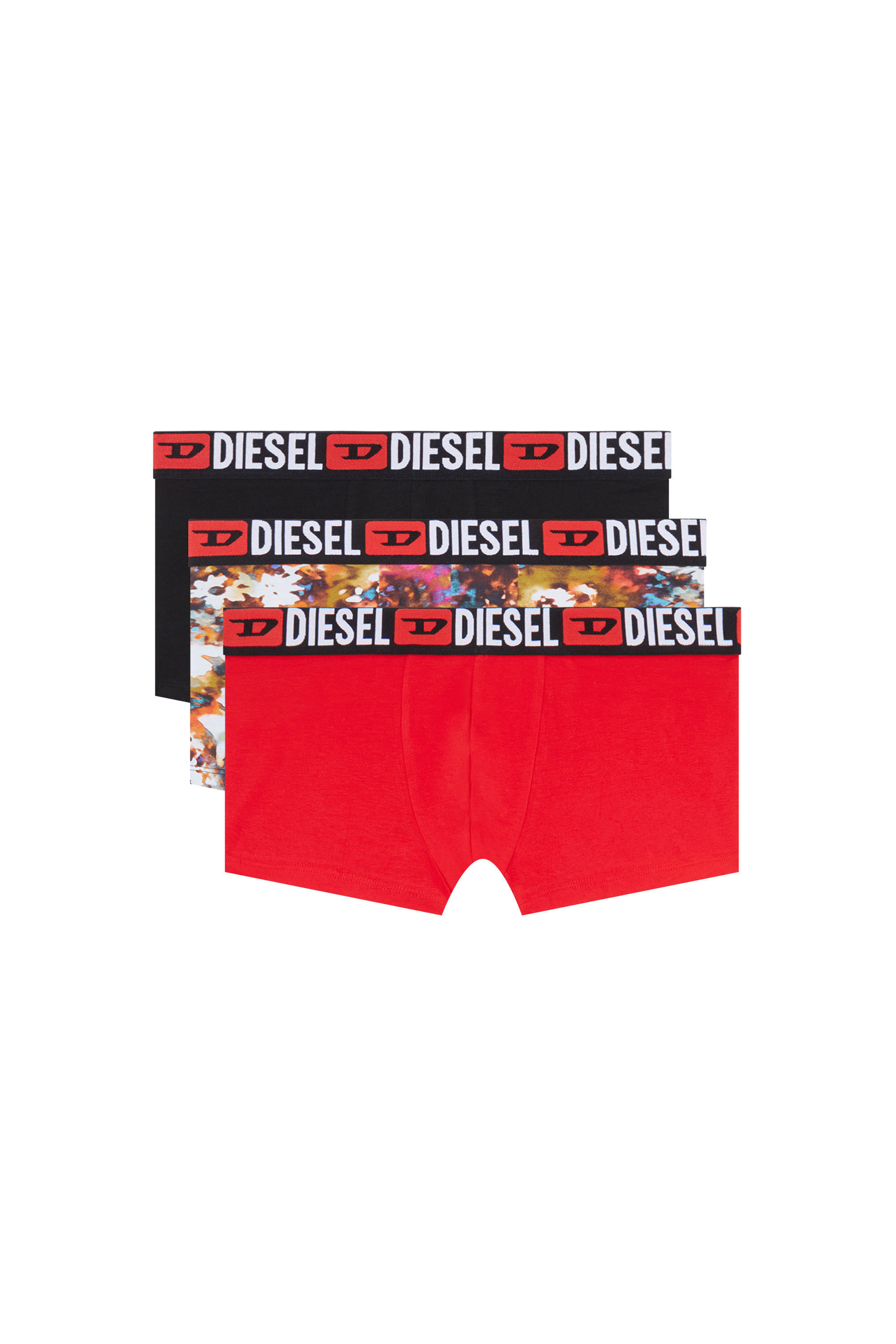 Diesel - UMBX-DAMIENTHREEPACK, Male 3-pack boxer briefs plain and floral in マルチカラー - Image 2