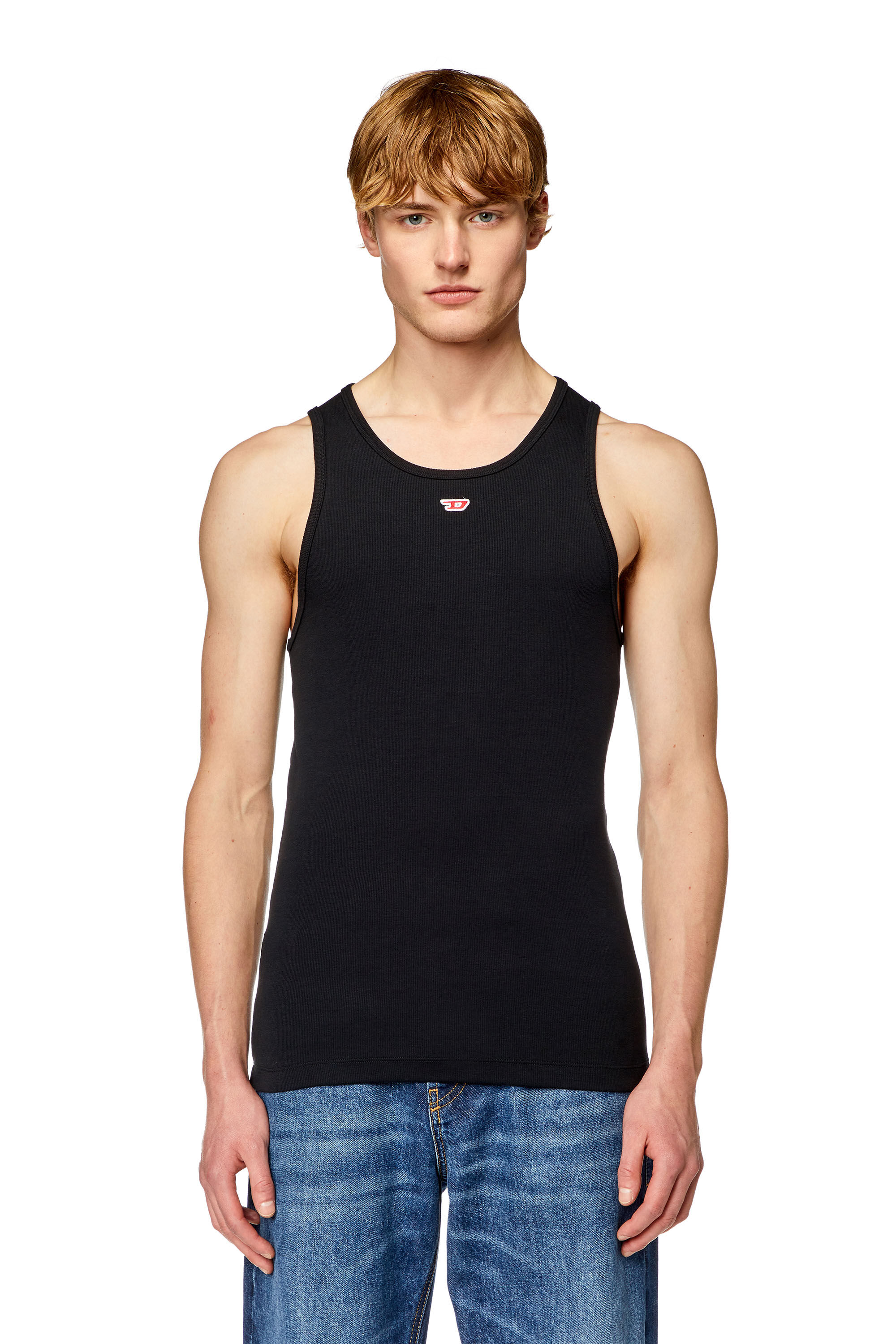 Diesel - T-LIFTY-D, Male Tank top with mini D logo patch in ブラック - Image 5