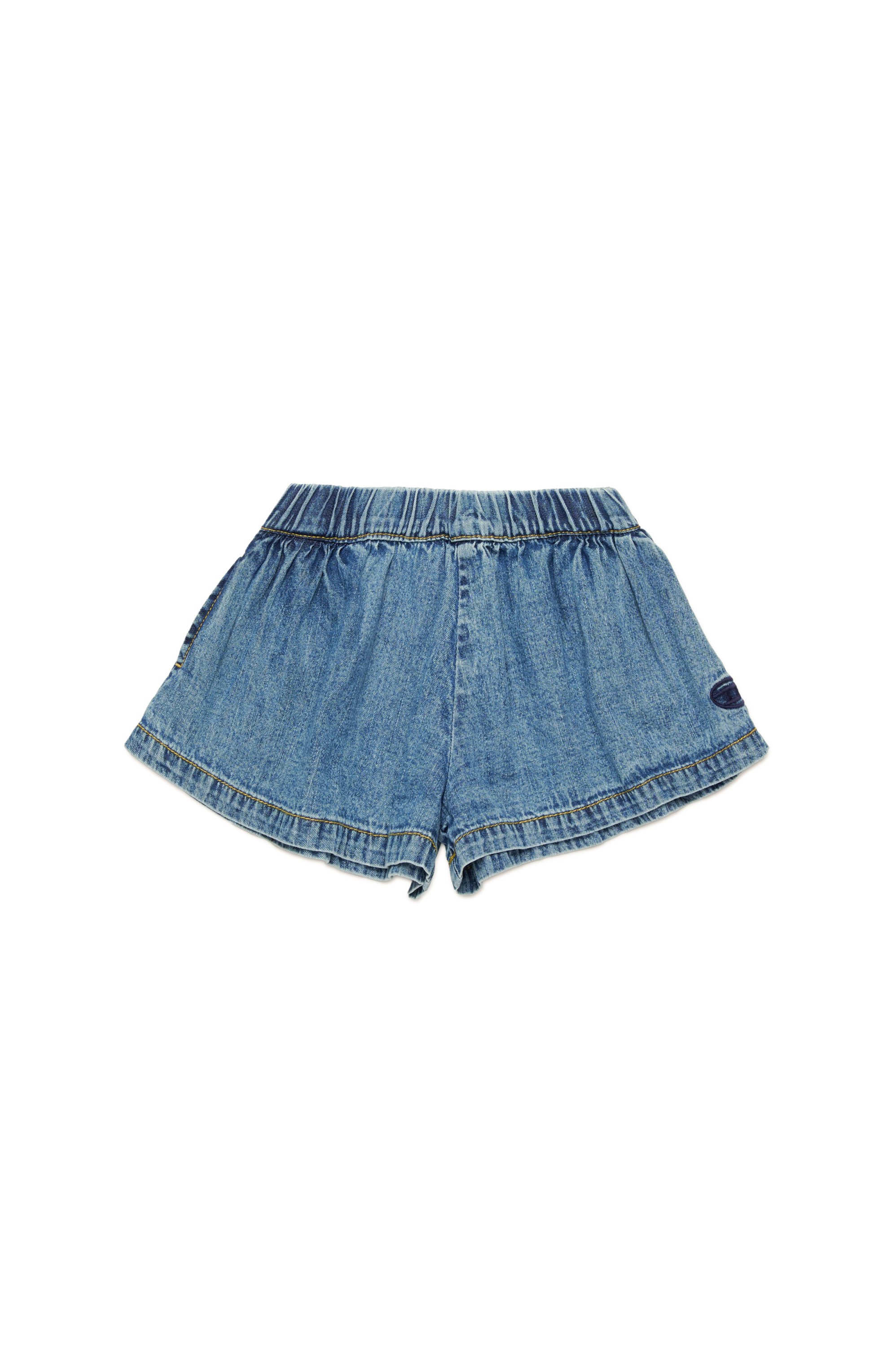 Diesel - PIXIB, Female's Denim shorts with Oval D embroidery in ミディアムブルー - 1