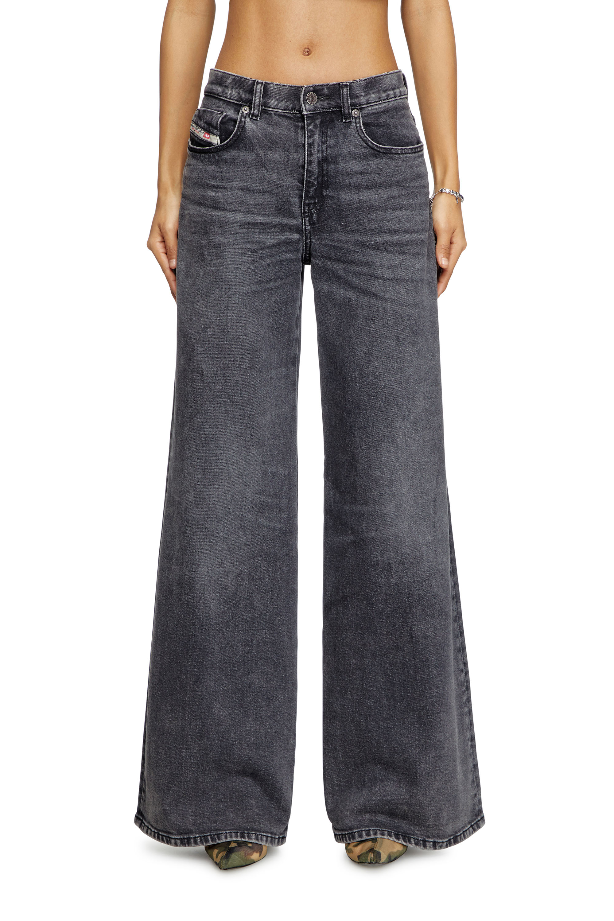 Diesel - Female's Flare Jeans 1978 D-Akemi 0CLBG, ブラック/ダークグレー - 1