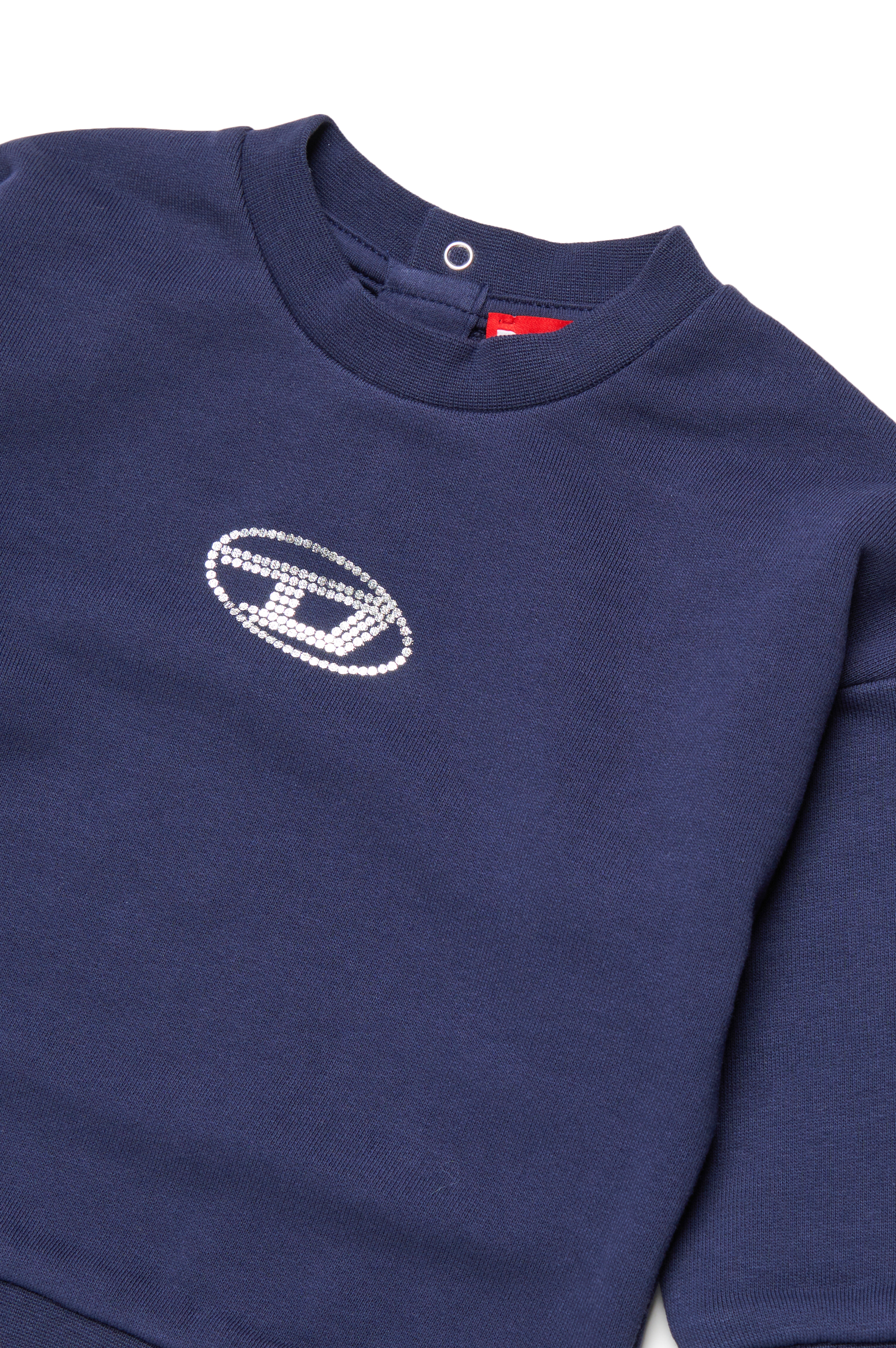 Diesel - STILTYB, Female Sweatshirt with crystal Oval D logo in ブルー - Image 3