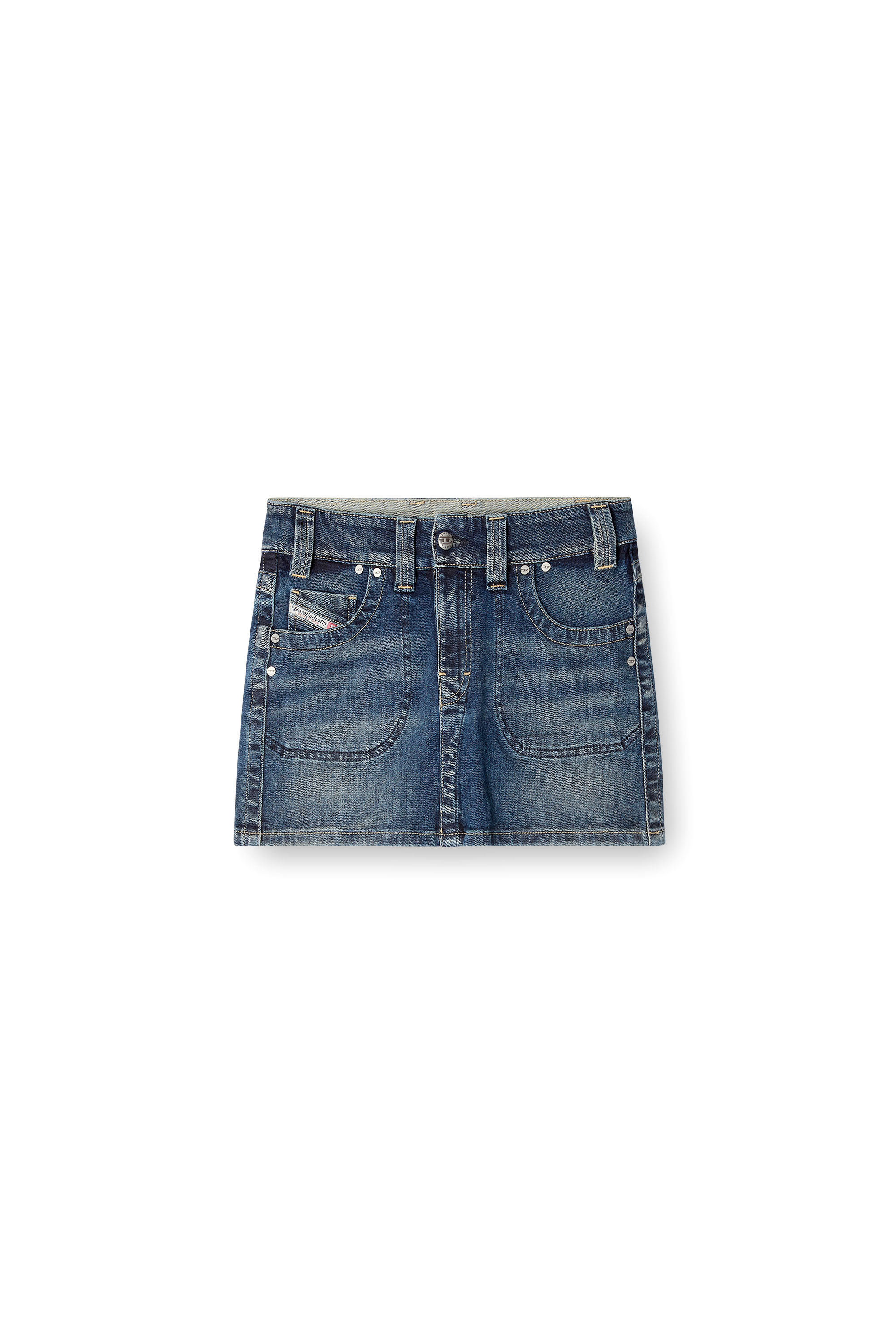 Diesel - DE-RAGO-RE, Female's Mini skirt in Rehab denim in ダークブルー - 4