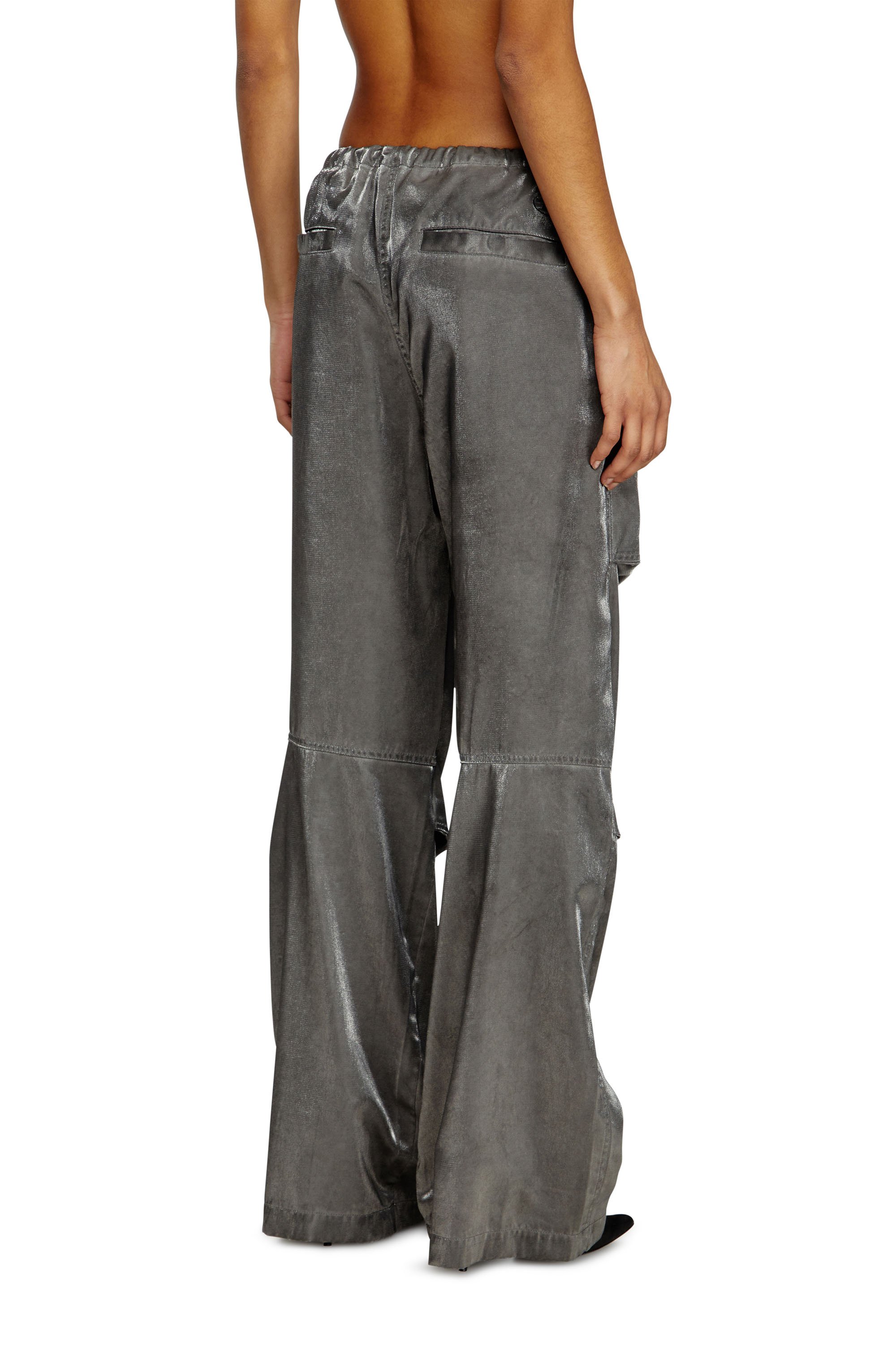 Diesel - P-RODIGE, Female's Satin cargo pants in グレー - 4