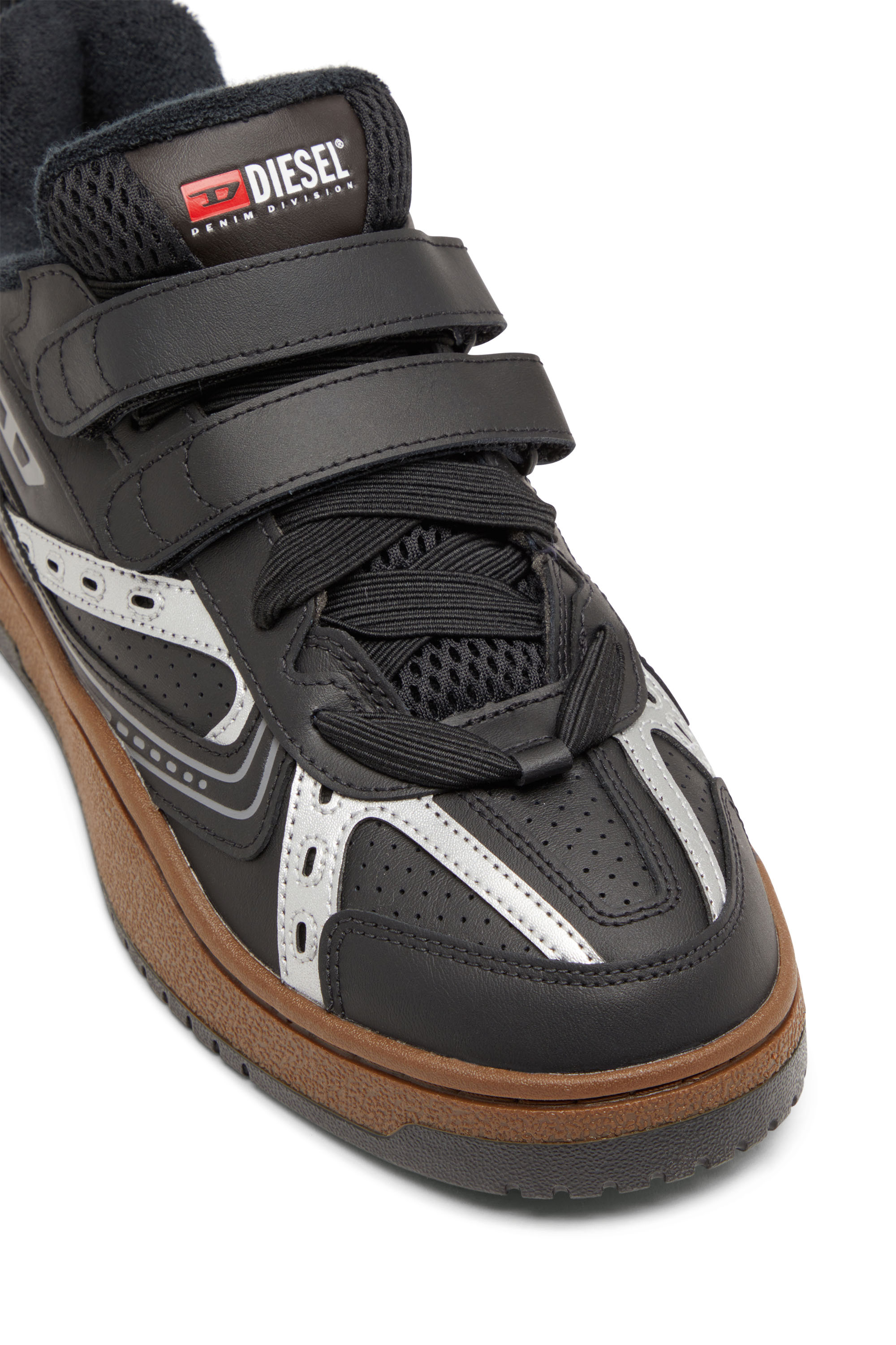 Diesel - S-UKIYO SKT, Male S-Ukiyo-Leather sneaker with straps in ブラック - Image 6