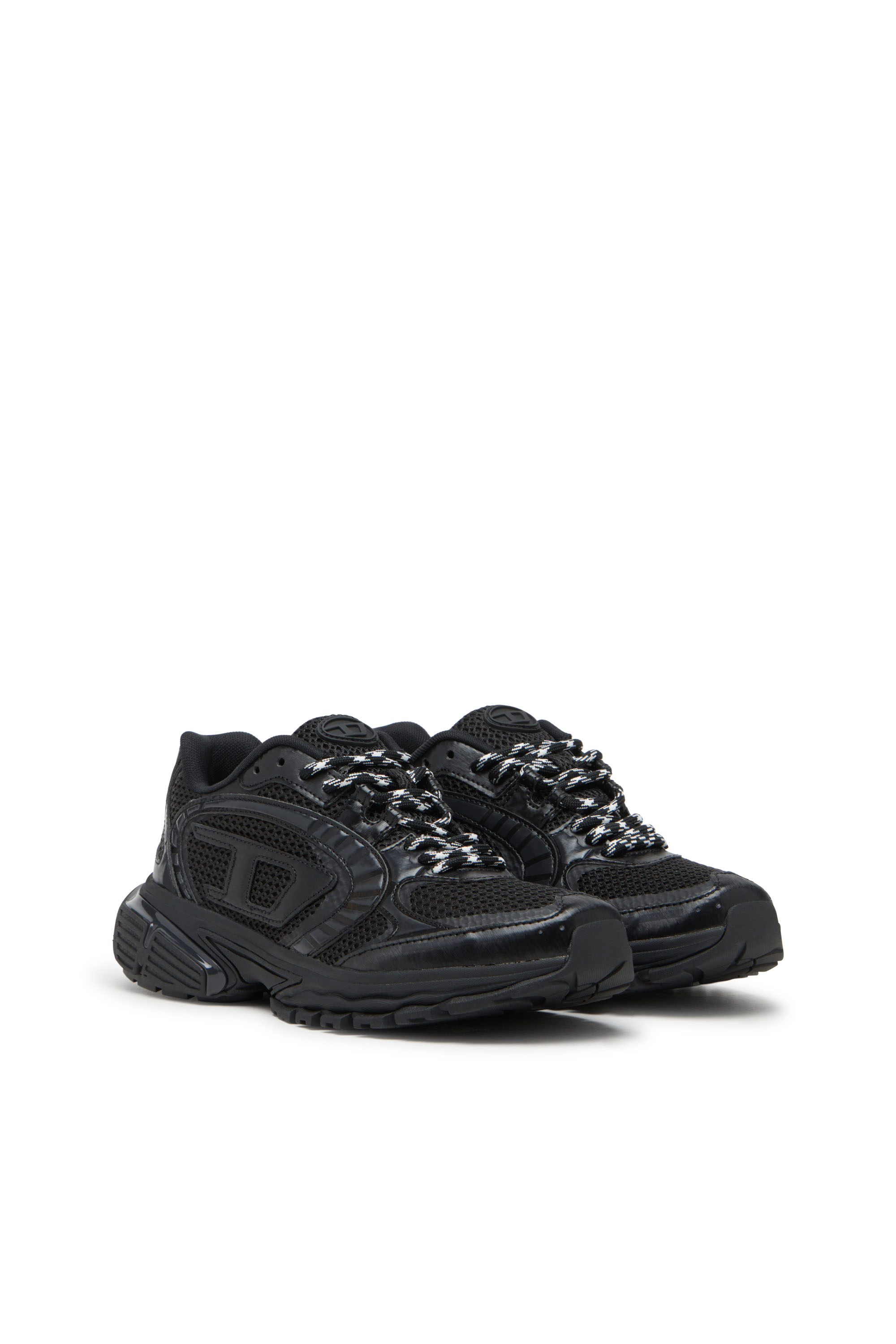 Diesel - S-PRO-V-DENSE LOW W, Female's Monochrome mesh sneakers with Oval D logo in ブラック - 2