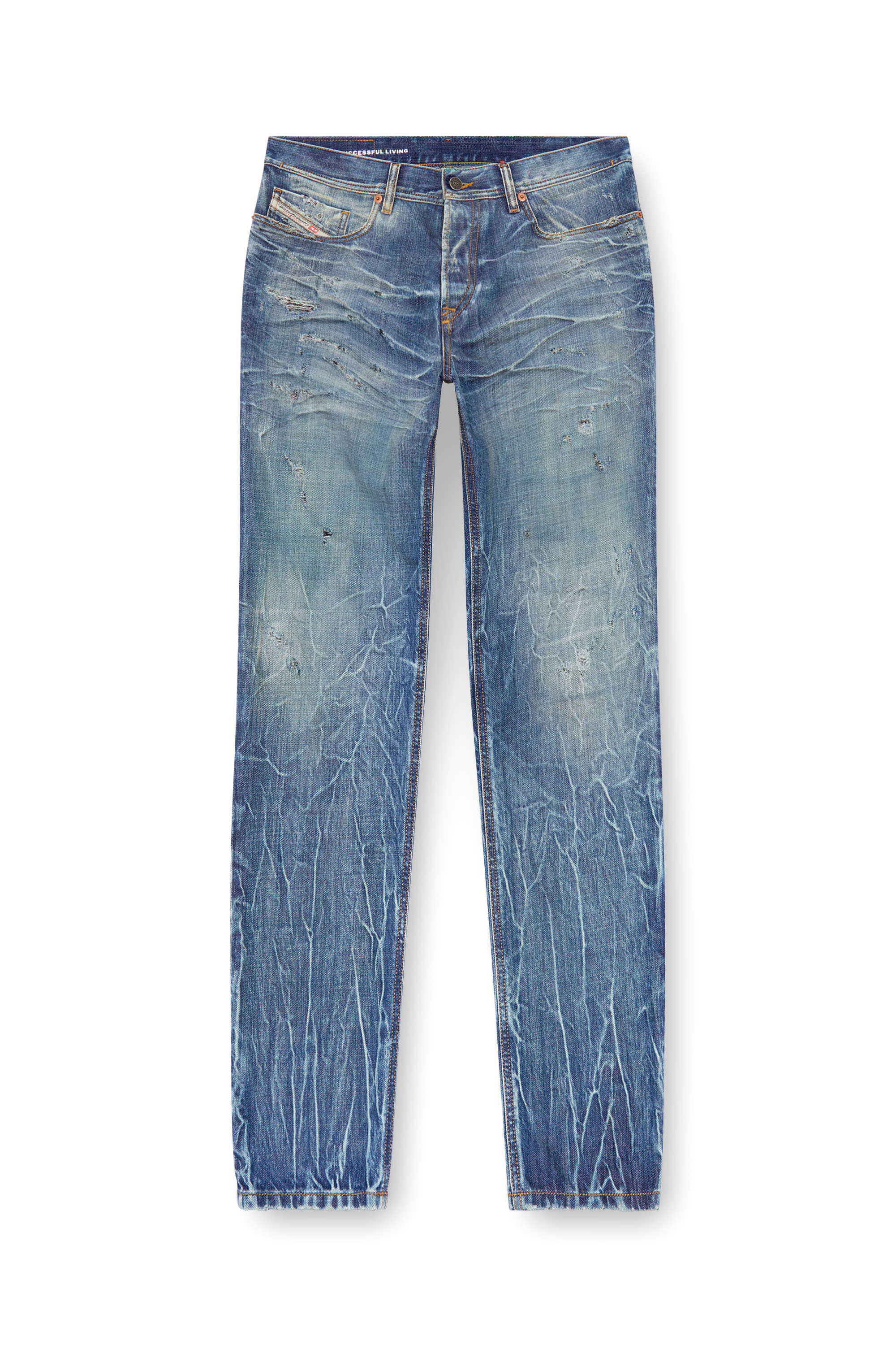 Diesel - Male Tapered Jeans 2023 D-Finitive 09K37, ミディアムブルー - Image 5