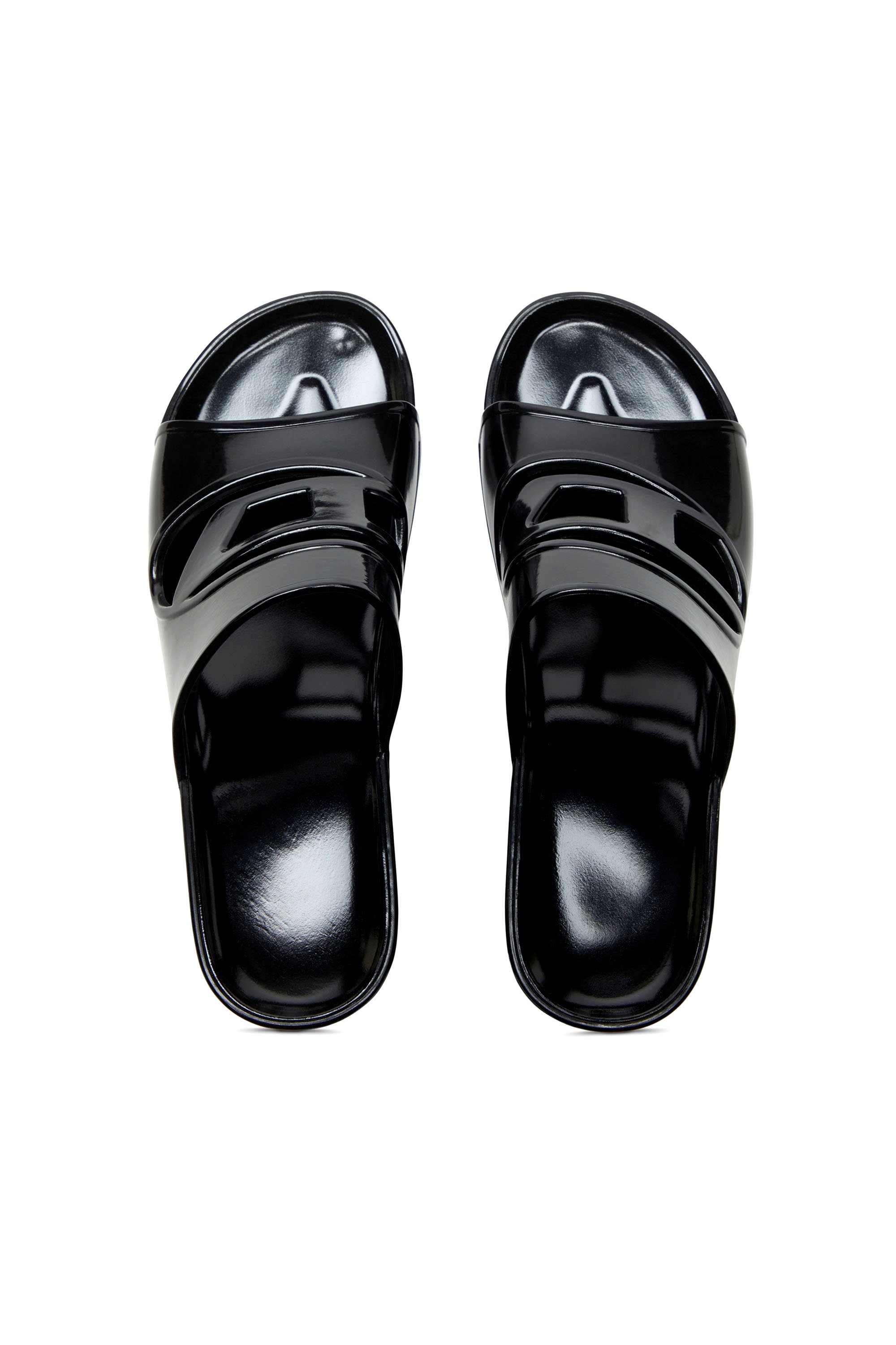 Diesel - SA-BONNIE, Female's Sa-Bonnie-Heeled rubber slides with cut-out logo in ブラック - 5