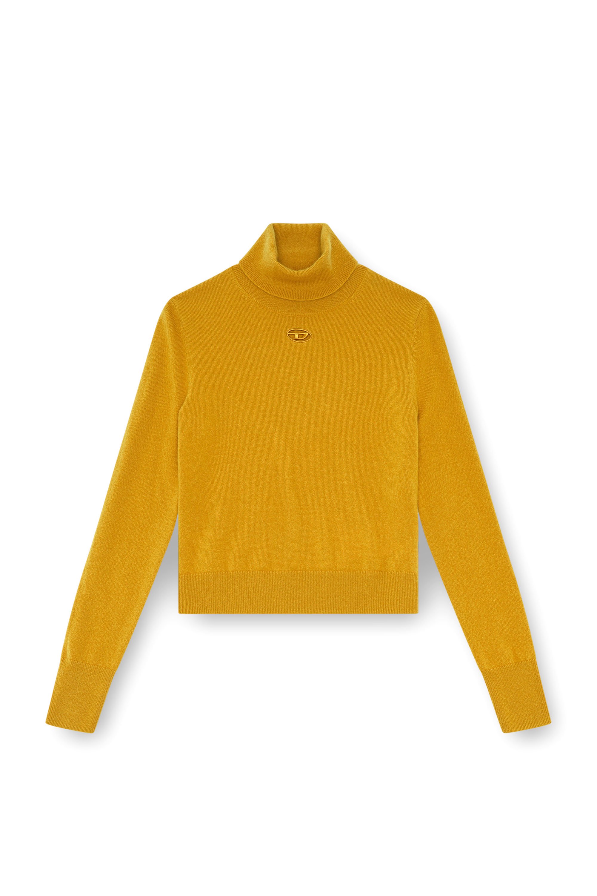 Diesel - M-AREESAX-TN, Female's Turtleneck jumper in wool and cashmere in ライトブラウン - 3