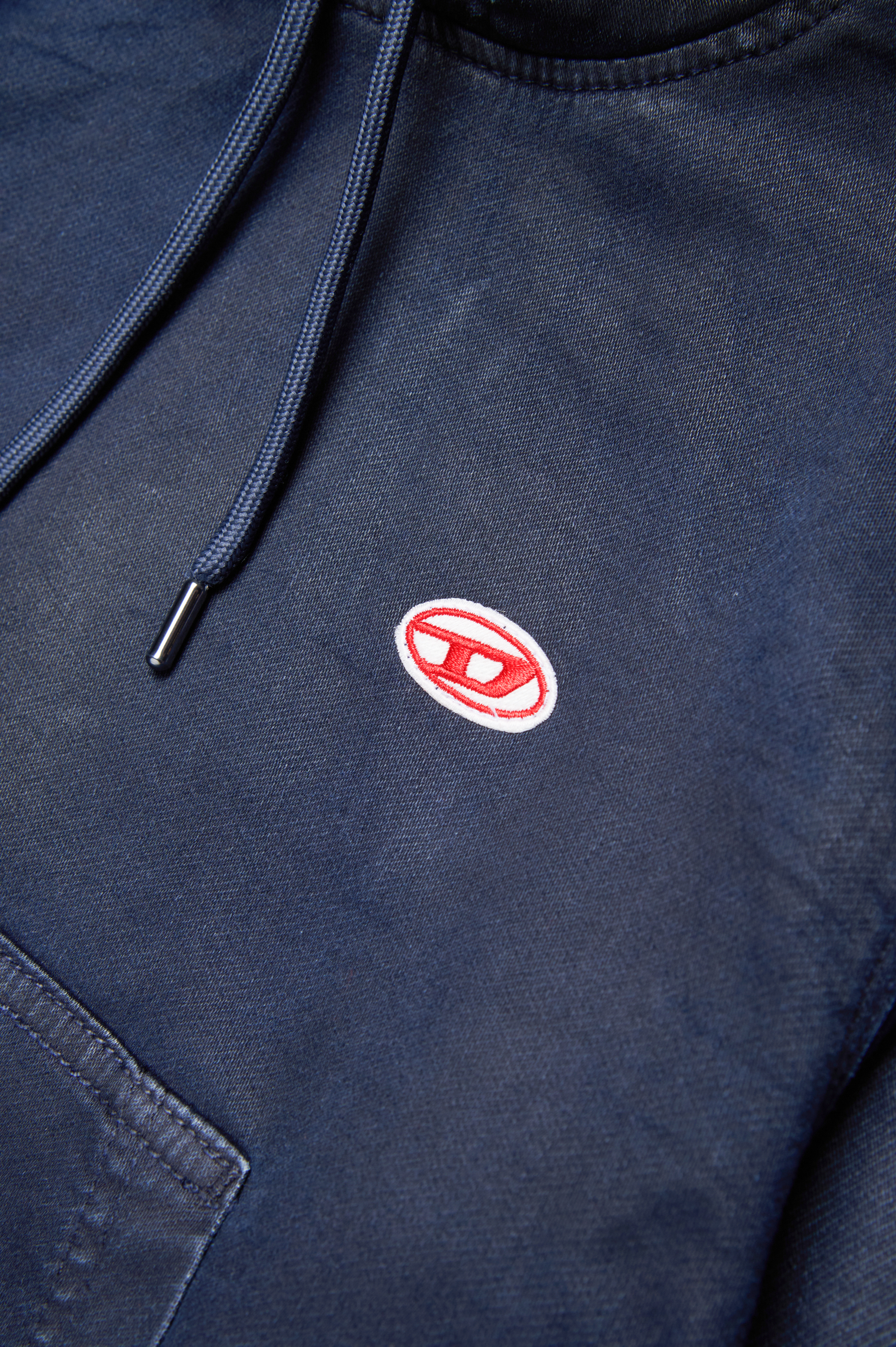 Diesel - SUM-RIB-NE-OVER JJJ, Unisex JoggJeans hoodie with coated effect in ブルー - Image 4