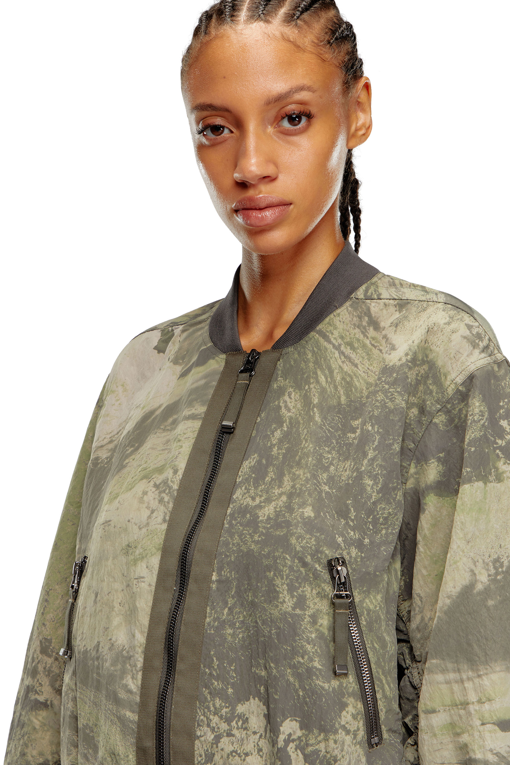 Diesel - G-NOAK-N1, Female Bomber jacket in light nylon in グリーン - Image 5