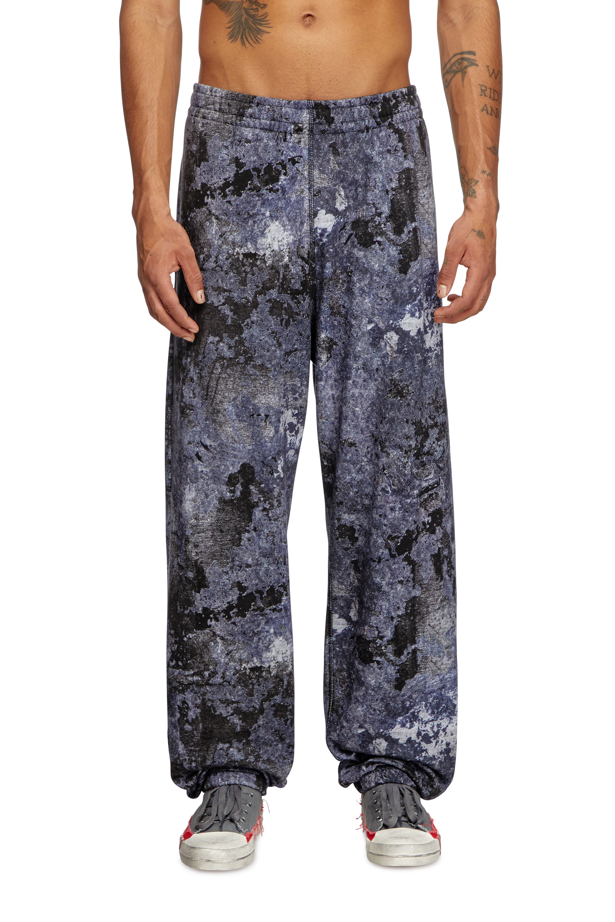 Diesel - P-MARKY-R2, Male's Sweatpants with marble wash treatment in ブルー - 1