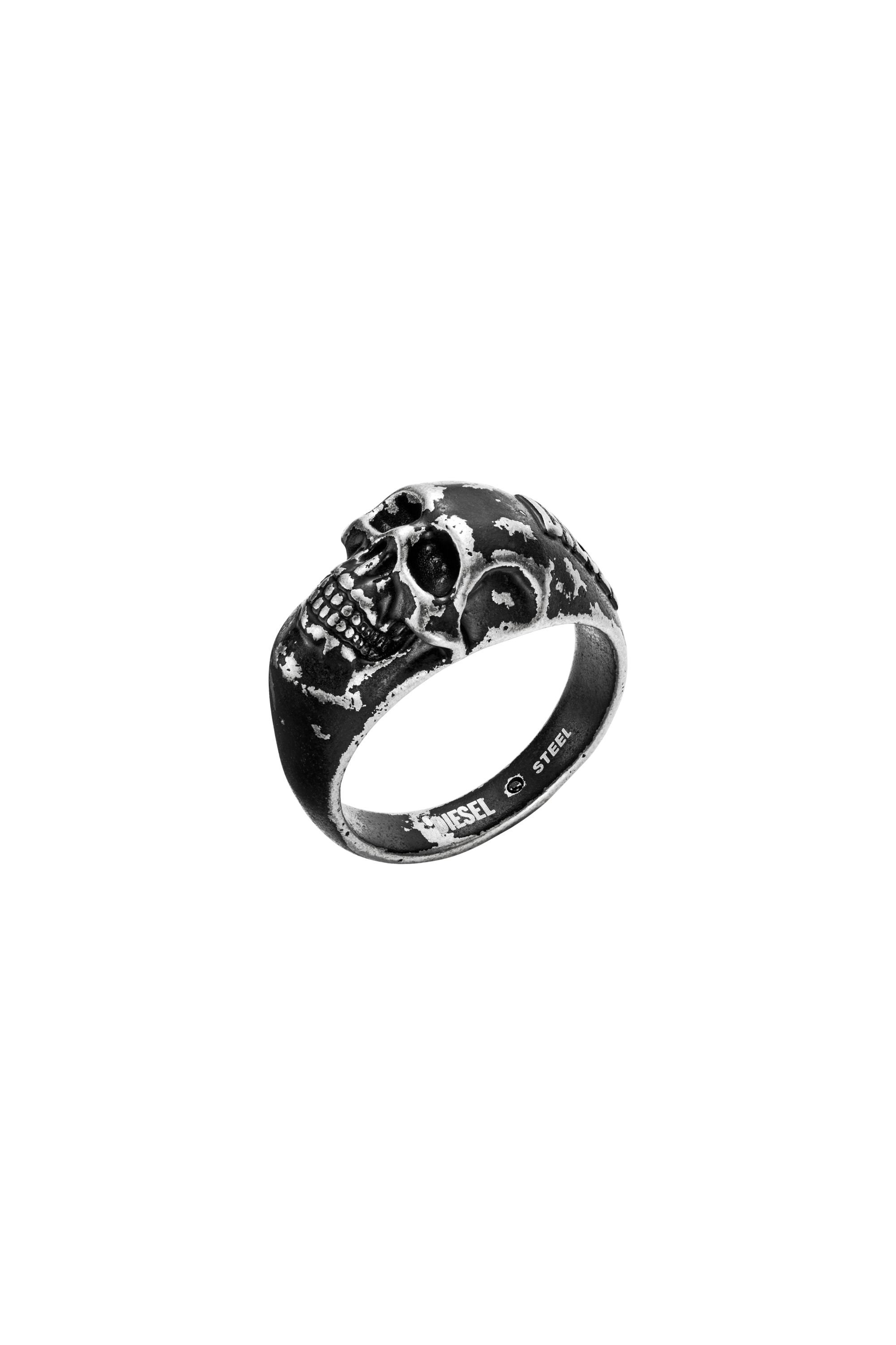 Diesel - DX1579040 JEWEL, Unisex's Stainless Steel Skull Ring in ブラック - 1