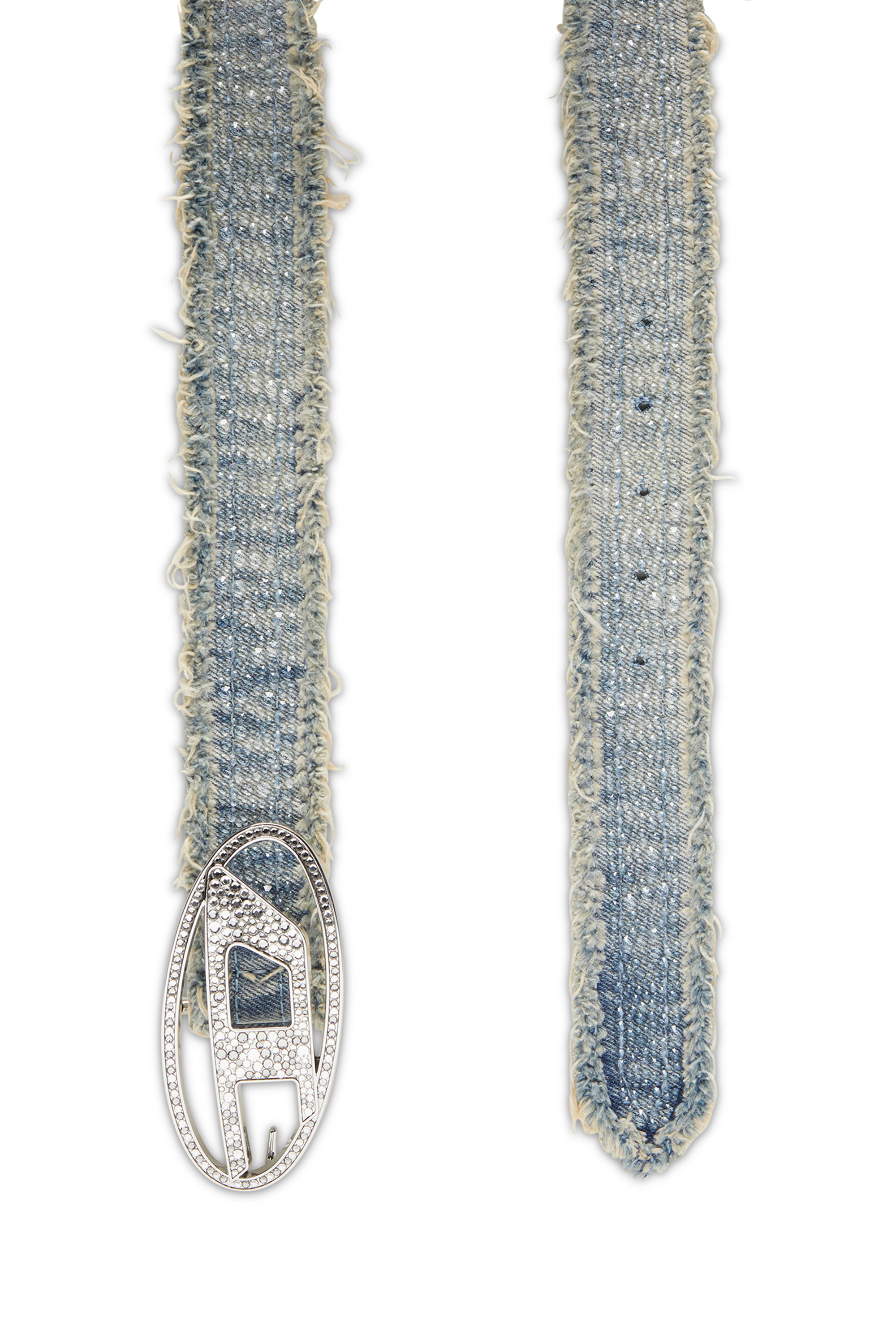 Diesel - B-1DR STRASS, Female Leather-backed denim belt with crystals in ブルー - Image 2