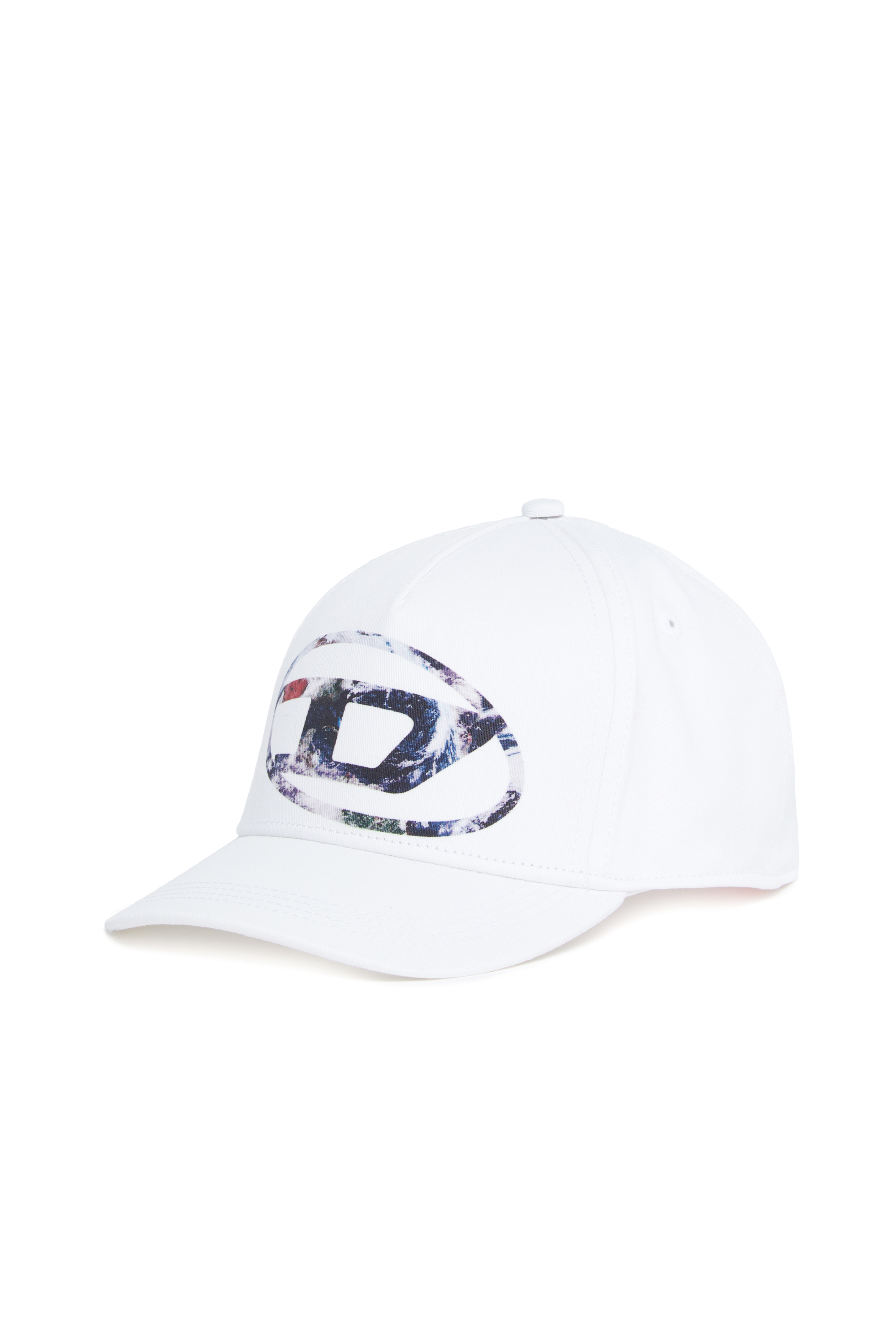Diesel - FZERIL, Unisex Baseball cap with Earth-print Oval D logo in ホワイト - Image 2