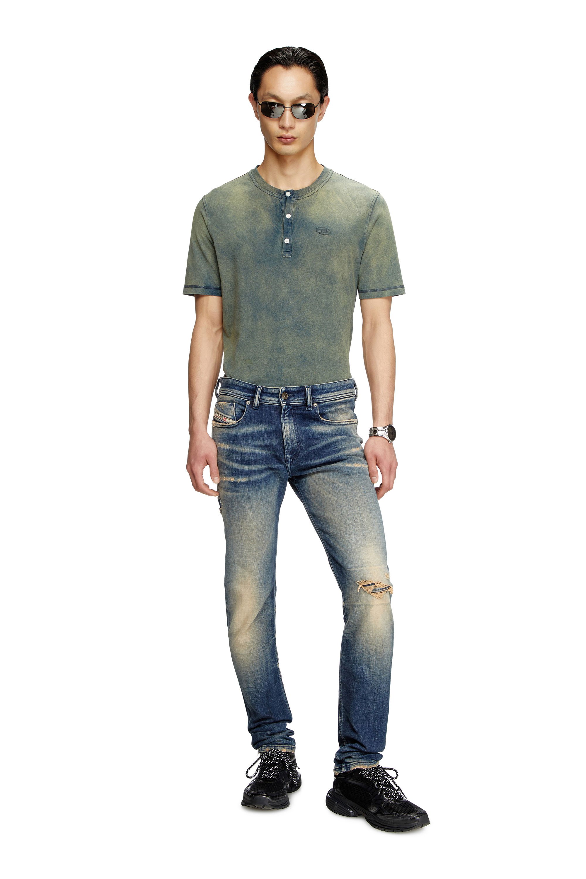 Diesel - Male's Skinny Jeans 1979 Sleenker 09K74, ダークブルー - 2