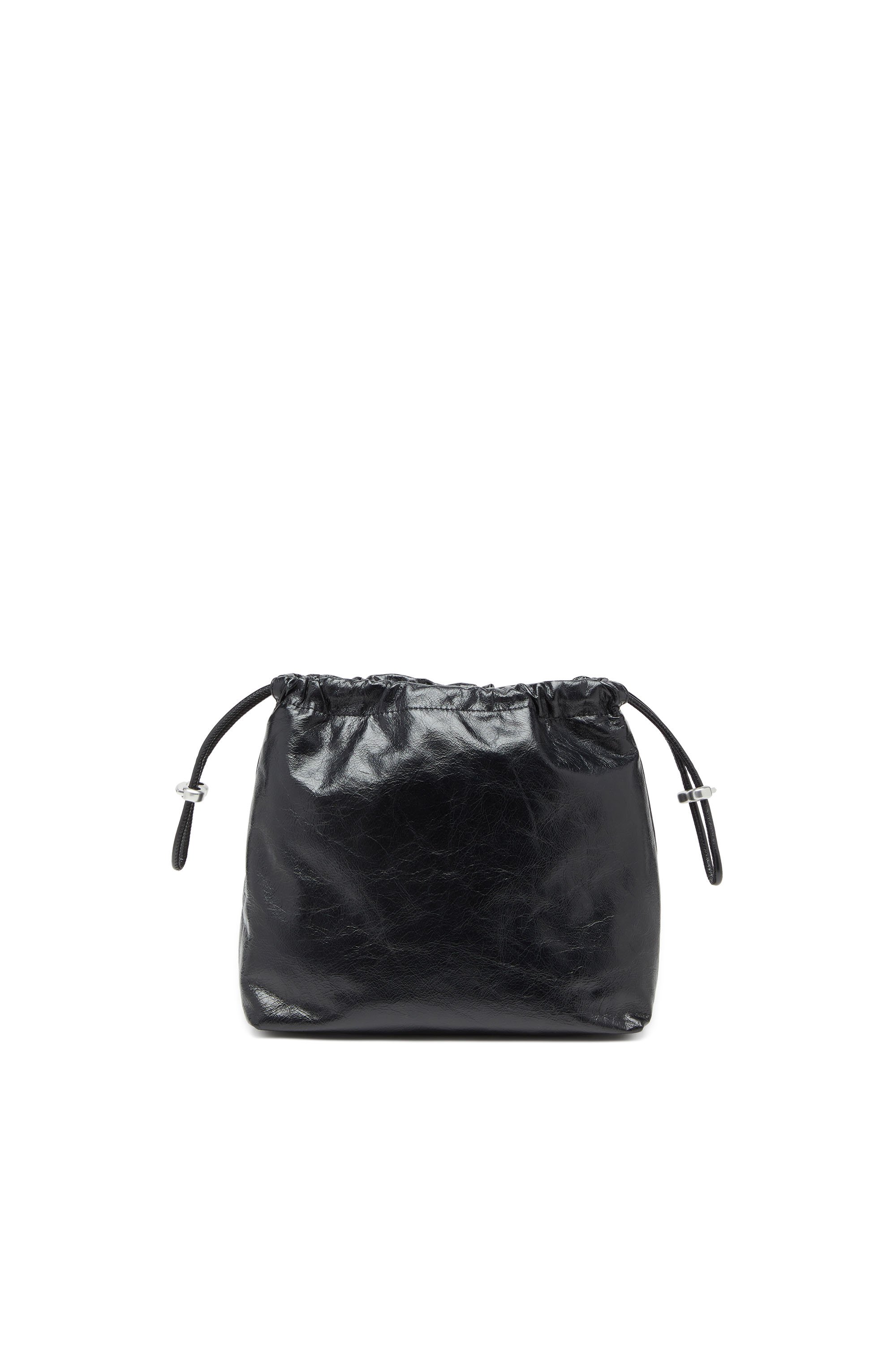 Diesel - SCRUNCH-D BUCKET, Female's Scrunch-D-Bucket bag in shiny wrinkled leather in ブラック - 2