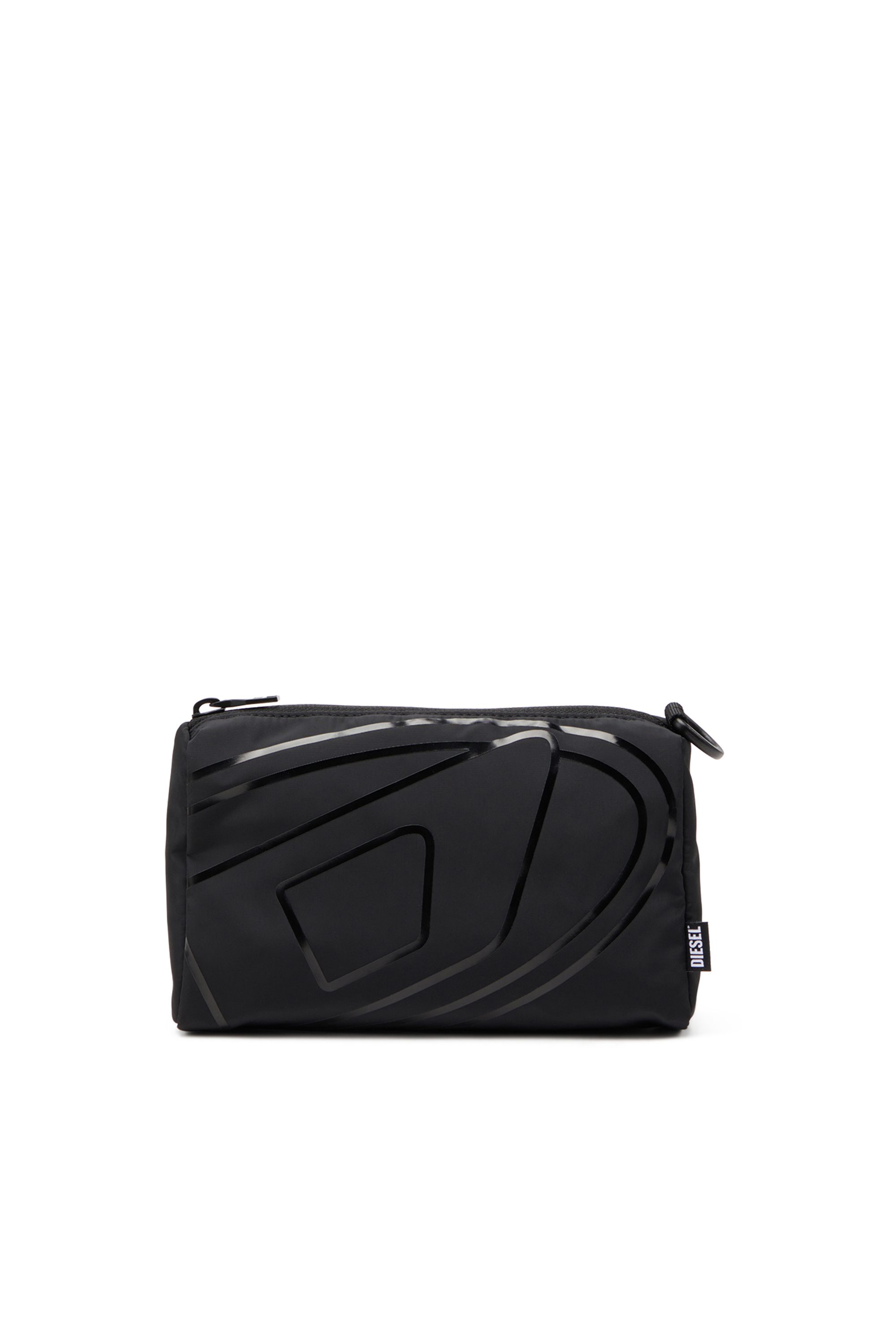 Diesel - DRAPE POUCH, Male's Nylon pouch with Oval D print in ブラック - 1