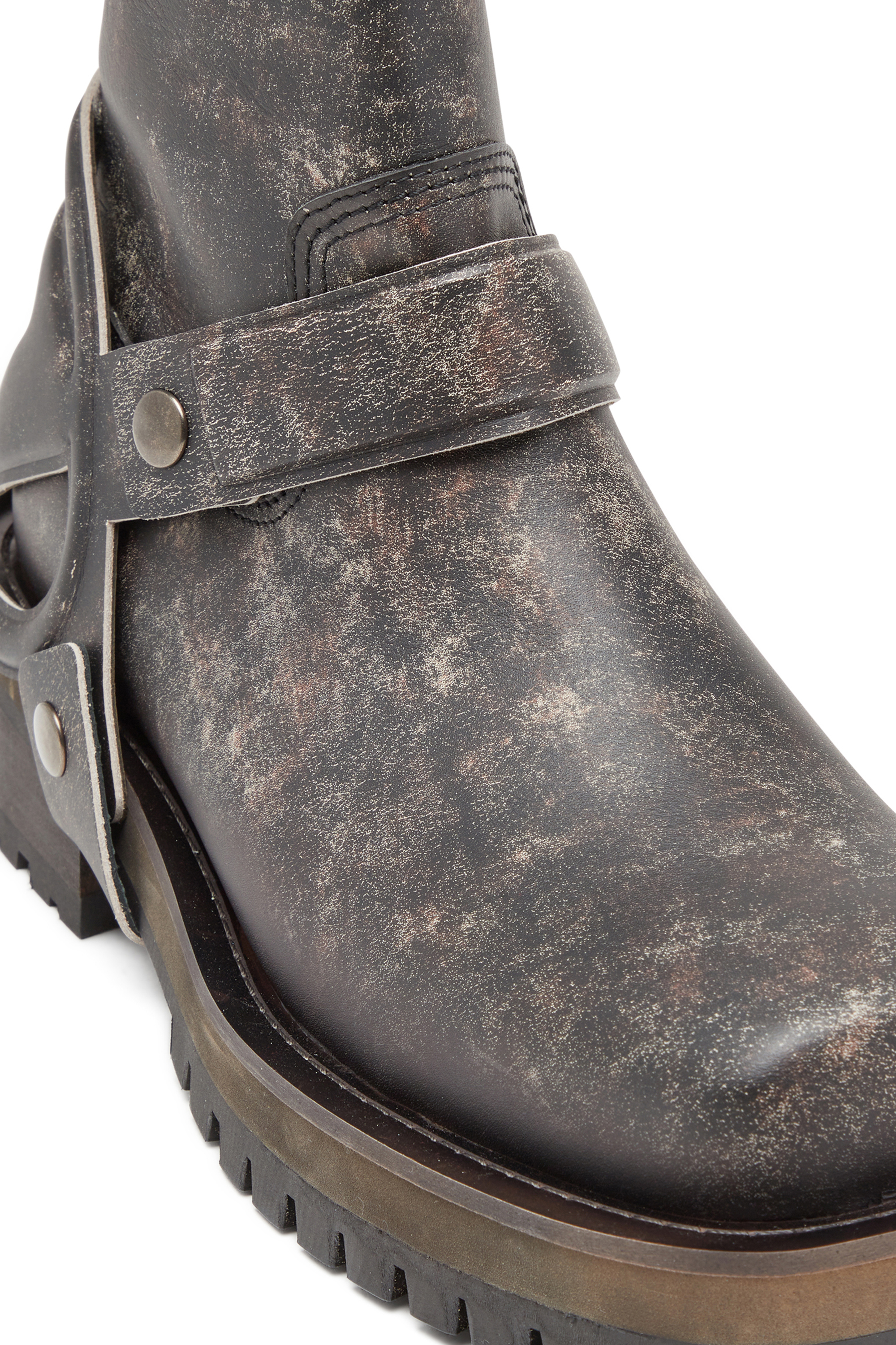 Diesel - D-TEXAN CH, Male's D-Texan-Harness boots in distressed leather in ダークブラウン - 6