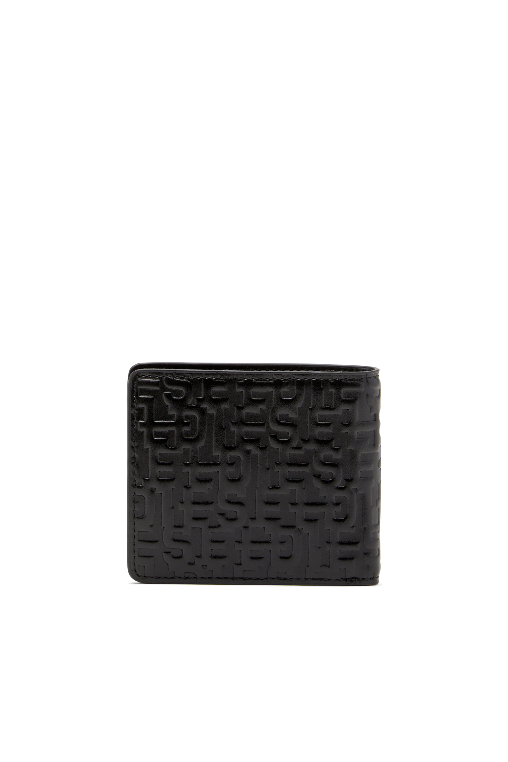 Diesel - PC MONOGRAM BI-FOLD COIN S, Male Bi-fold wallet in monogram leather in ブラック - Image 2