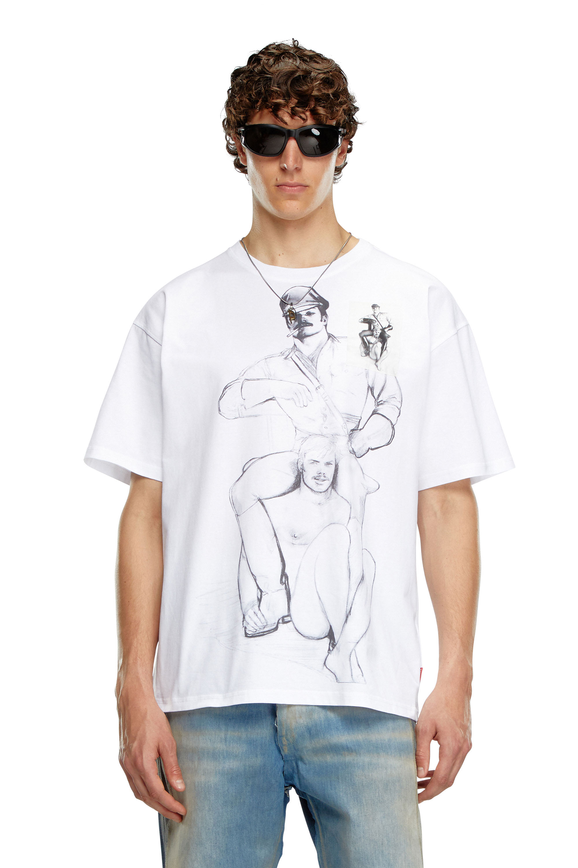 Diesel - PR-T-BOXT-TOF, Unisex T-shirt with prints and patches in ホワイト - Image 2