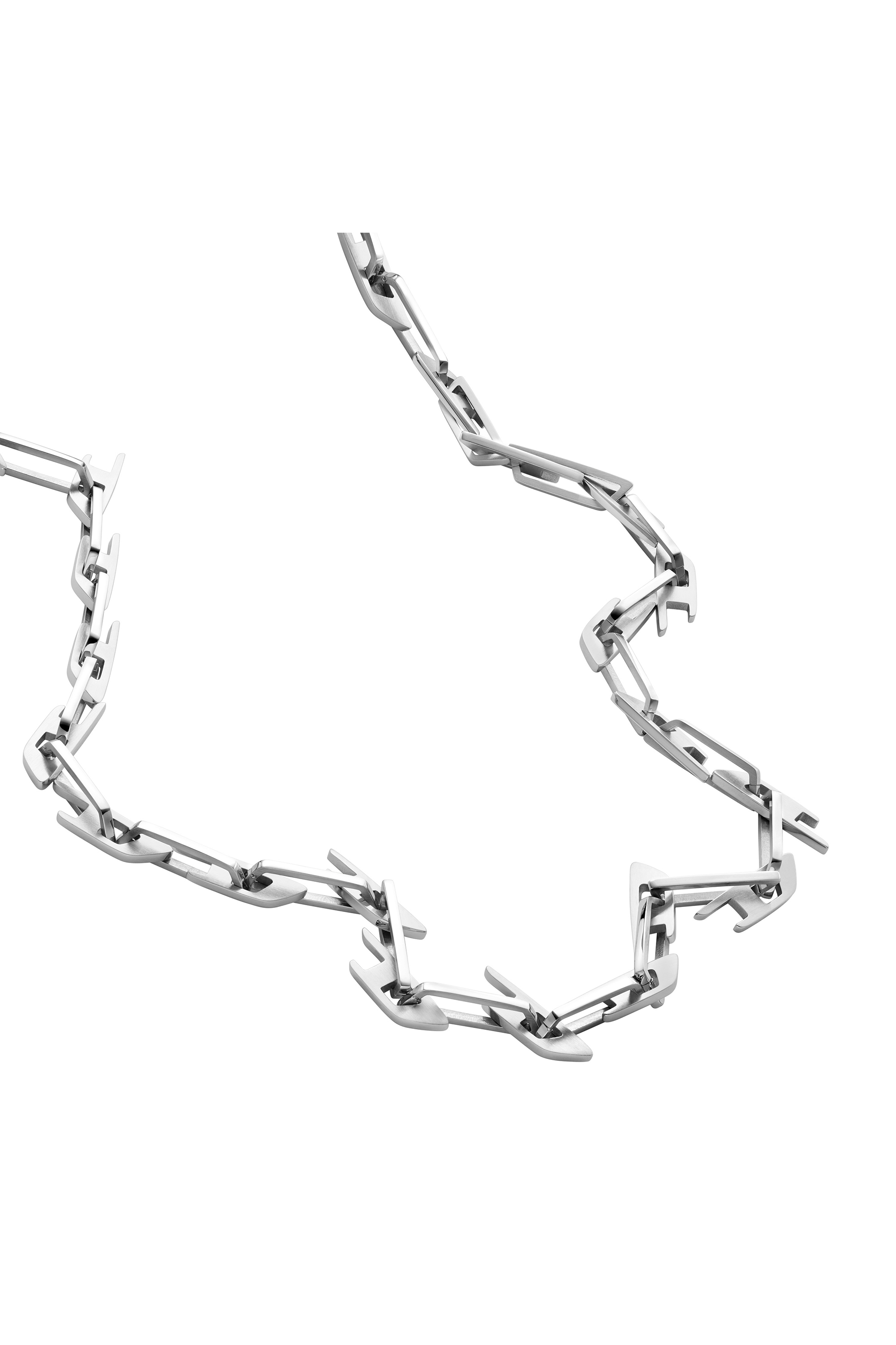 Diesel - DX1537040, Unisex's Interlocking D Logo Stainless Steel Chain Necklace in シルバー - 1