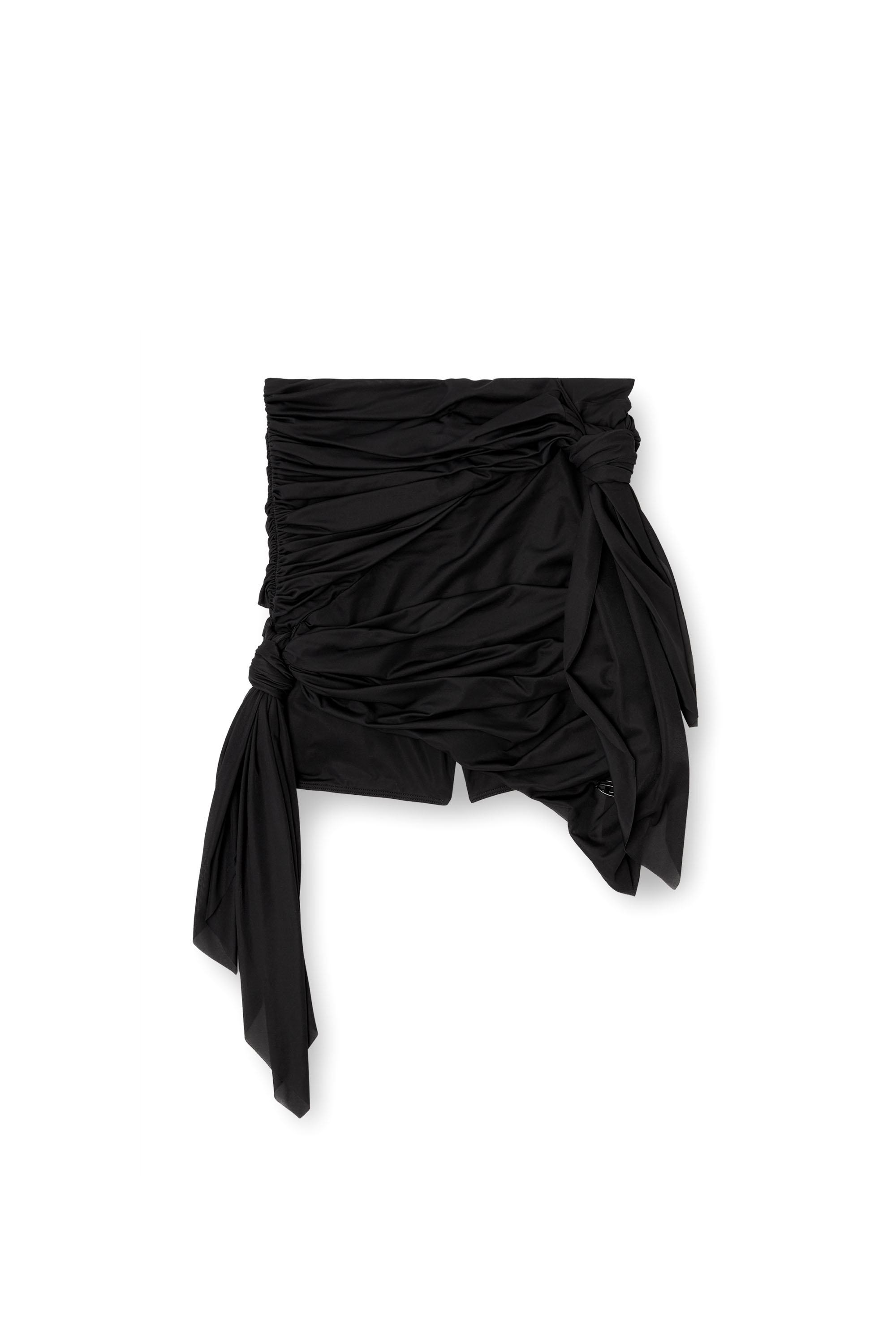 Diesel - O-RUELLIA-PLAIN, Female's Bandana mini skirt in draped jersey in ブラック - 3