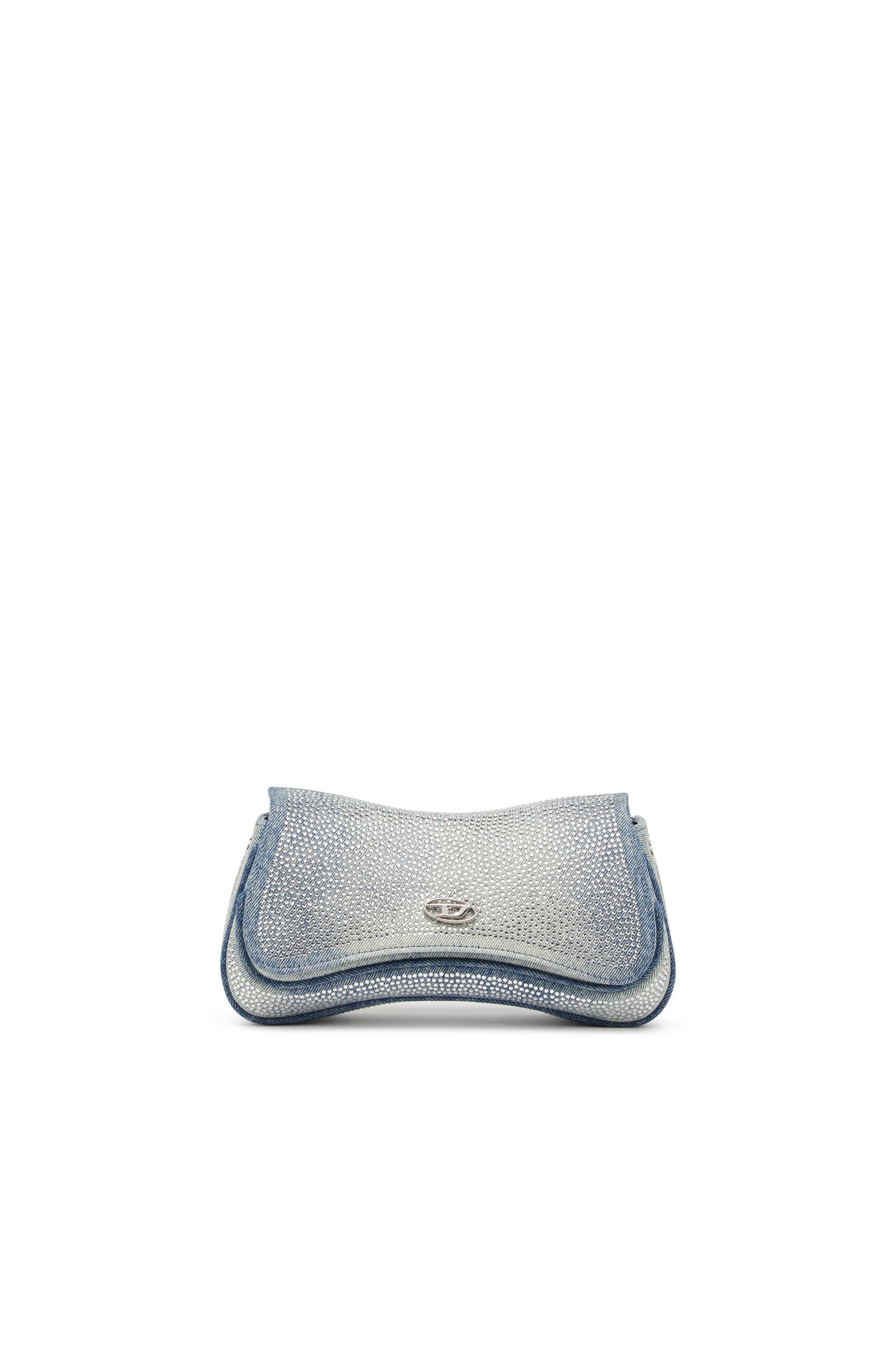 Diesel - PLAY CLUTCH, Female's Play-Crystal clutch in solarised denim in ライトブルー - 1