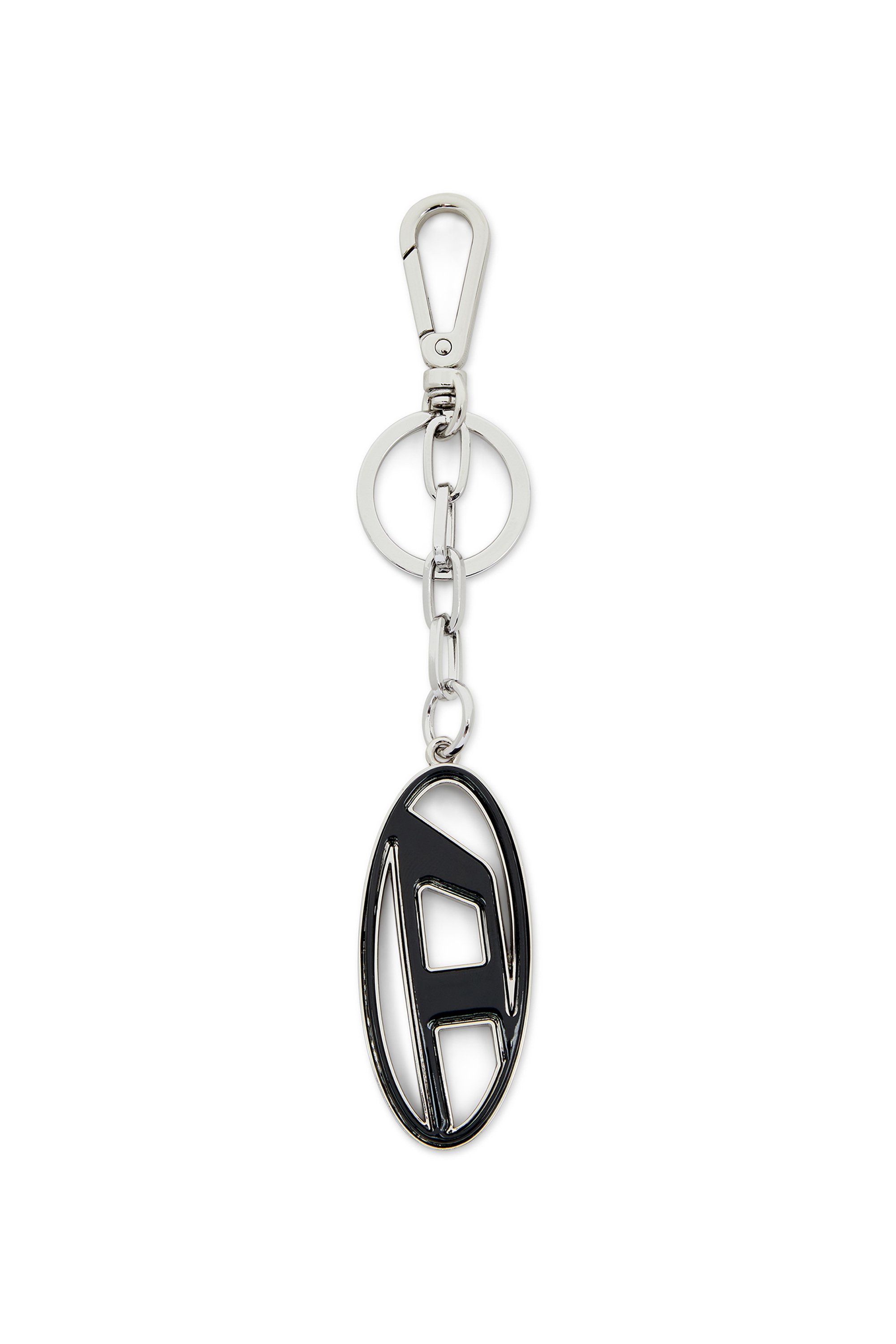 Diesel - CAGE-D LAYER, Male's Metal and resin Oval D keyring in ブラック/グリーン - 2