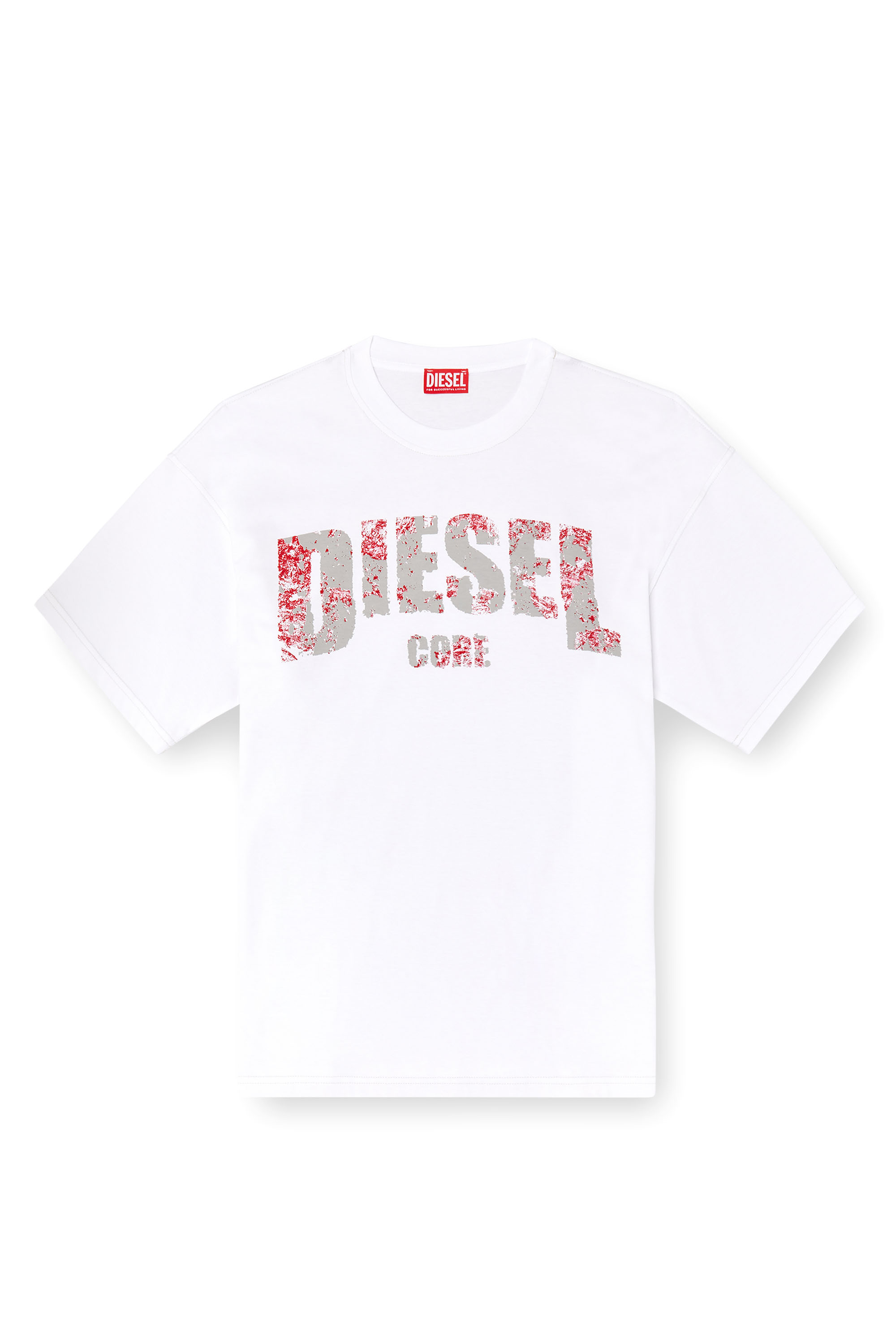 Diesel - T-ADJUST-R25, Male's T-shirt with Diesel Core print in ホワイト - 3