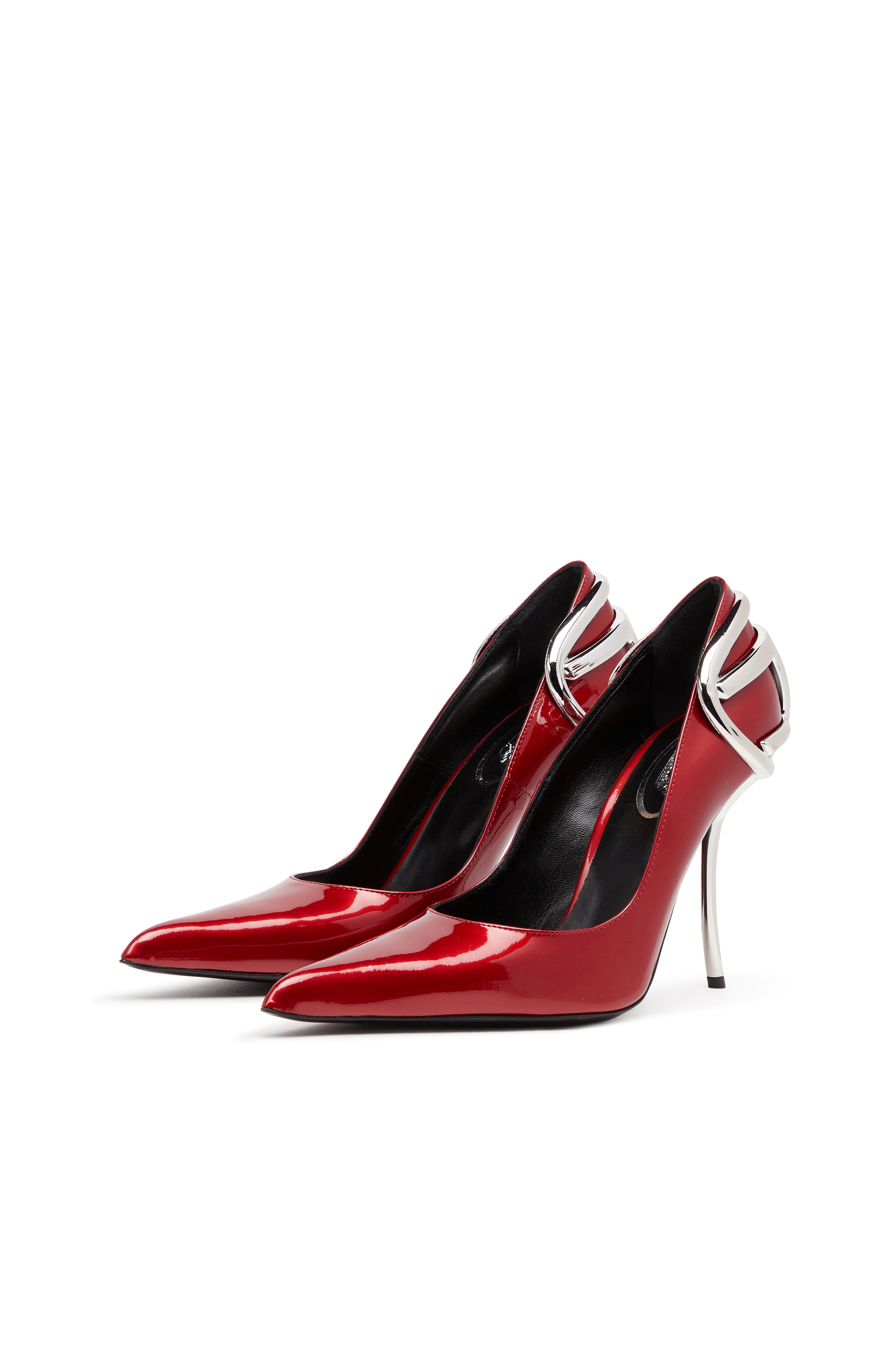 Diesel - D-TEN&HALF P, Female's D-Ten&Half-Patent leather pumps with Oval D heel in レッド - 9