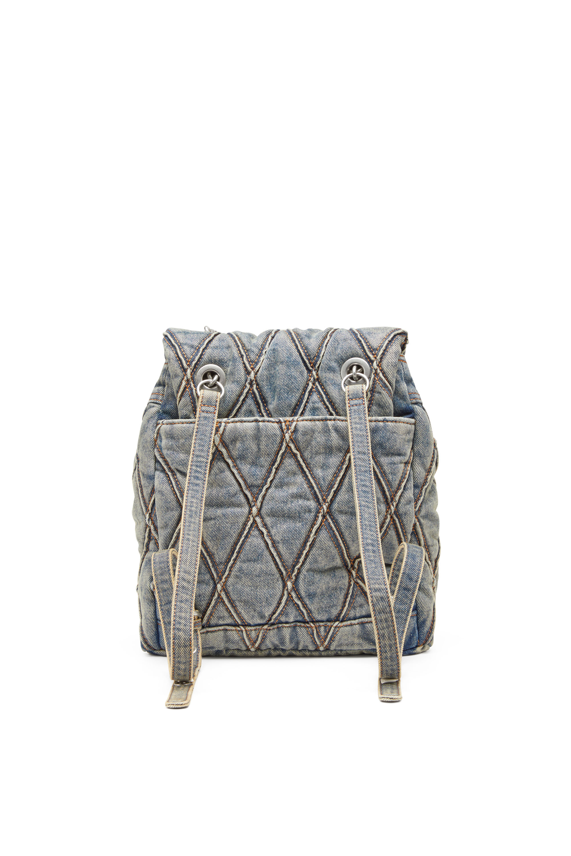 Diesel - CHARM-D BACKPACK S, Female Charm-D S-Backpack in Argyle quilted denim in ブルー - Image 2