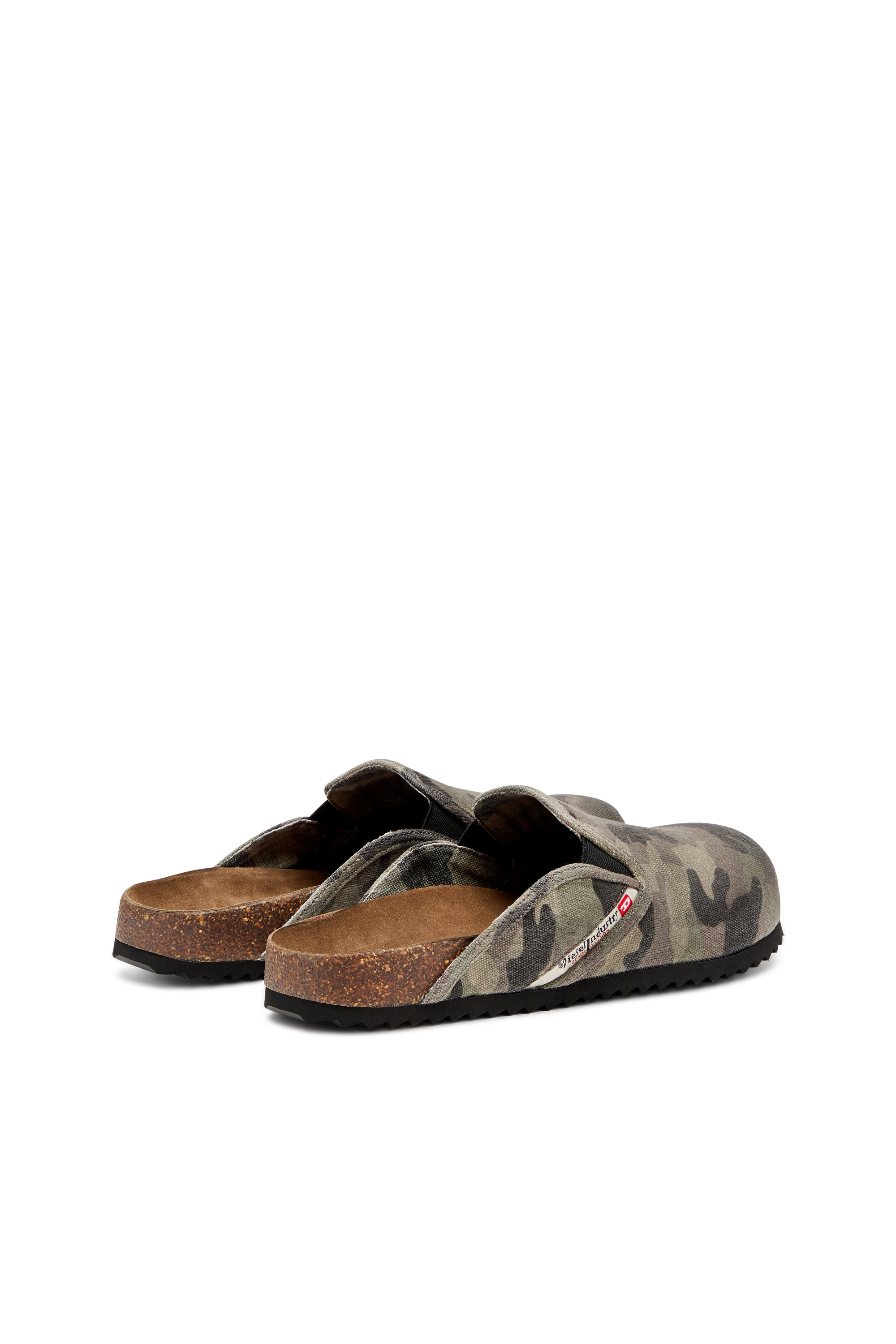 Diesel - D-WOODSTOCK SLIP-ON, Male's Camo-canvas mules in ミリタリーグリーン - 3