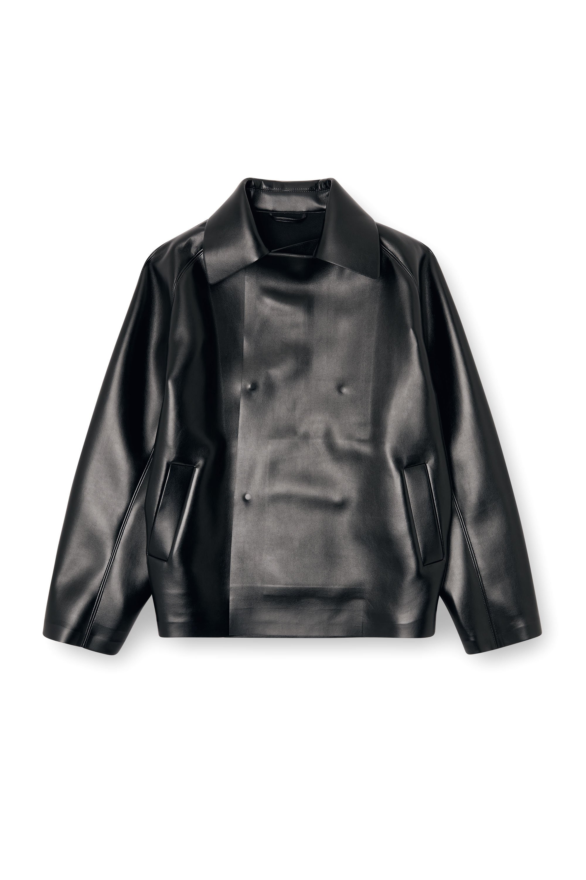 Diesel - J-MARKUS, Unisex's Oversized neoprene-bonded tailored jacket in ブラック - 4