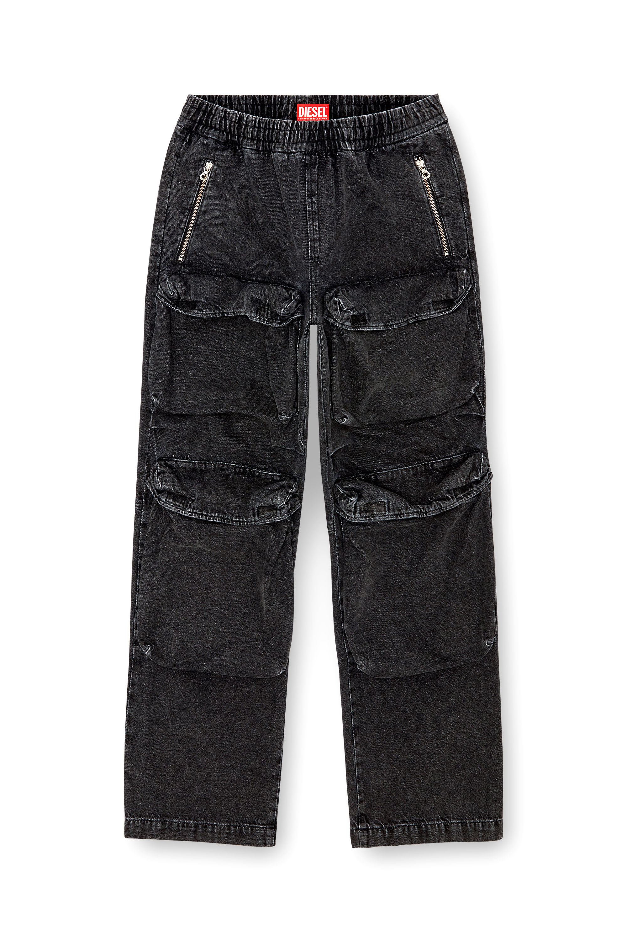 Diesel - Male's Relaxed Jeans D-Baertson 0CBDH, ブラック/ダークグレー - 3