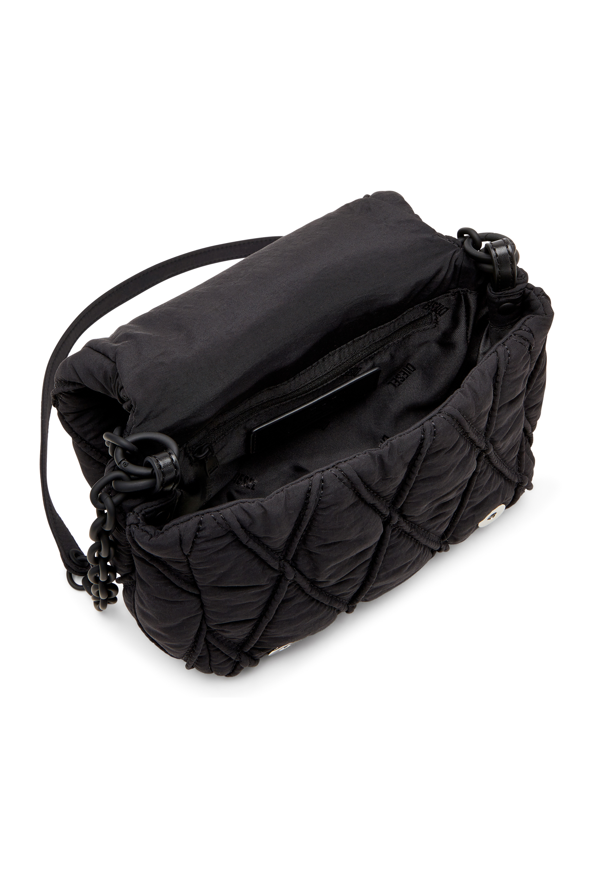 Diesel - CHARM-D SHOULDER S, Female's Charm-D S-Small shoulder bag in quilted nylon in ブラック - 4