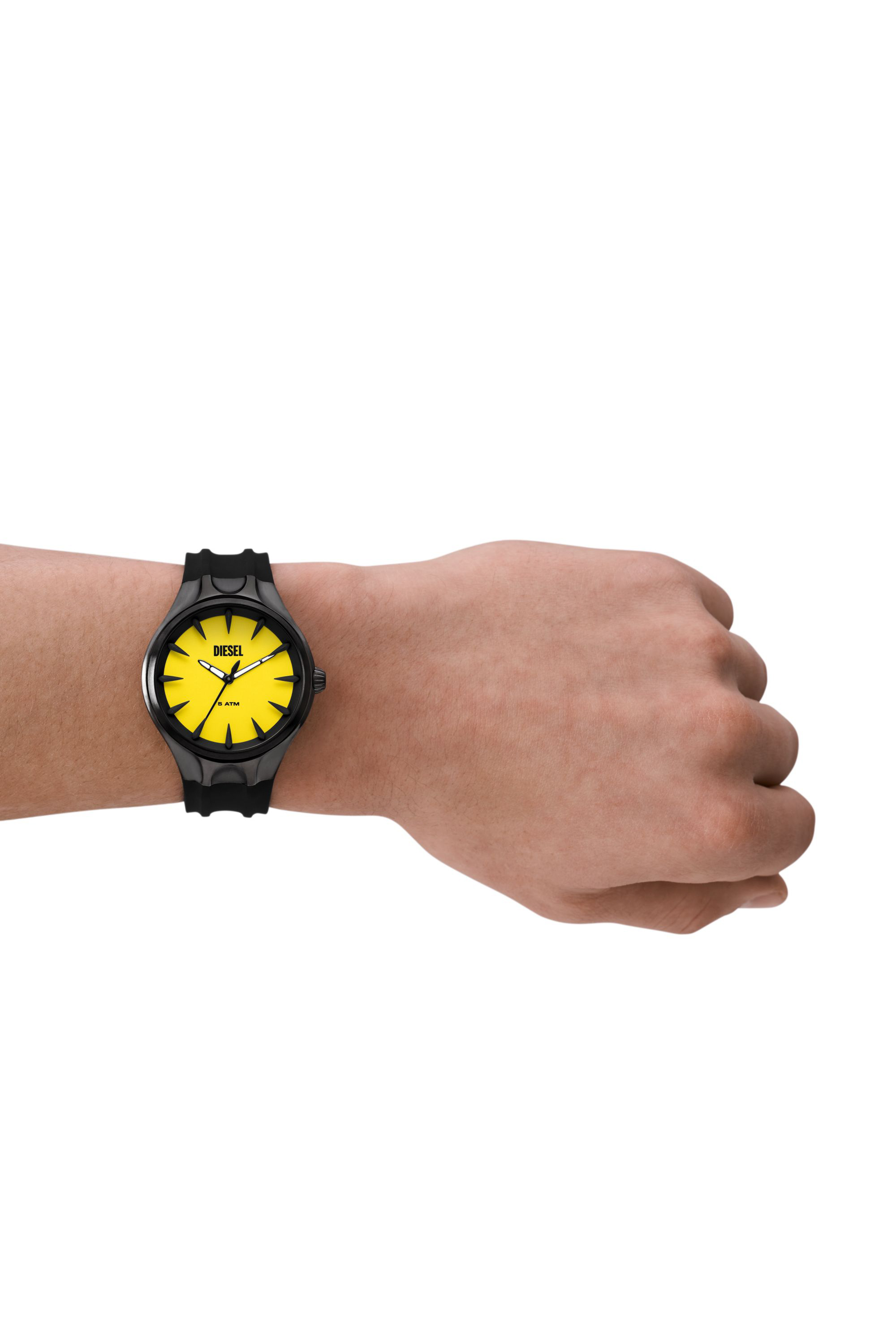 Diesel - DZ2201, Male Streamline three-hand black silicone watch in ブラック - Image 4