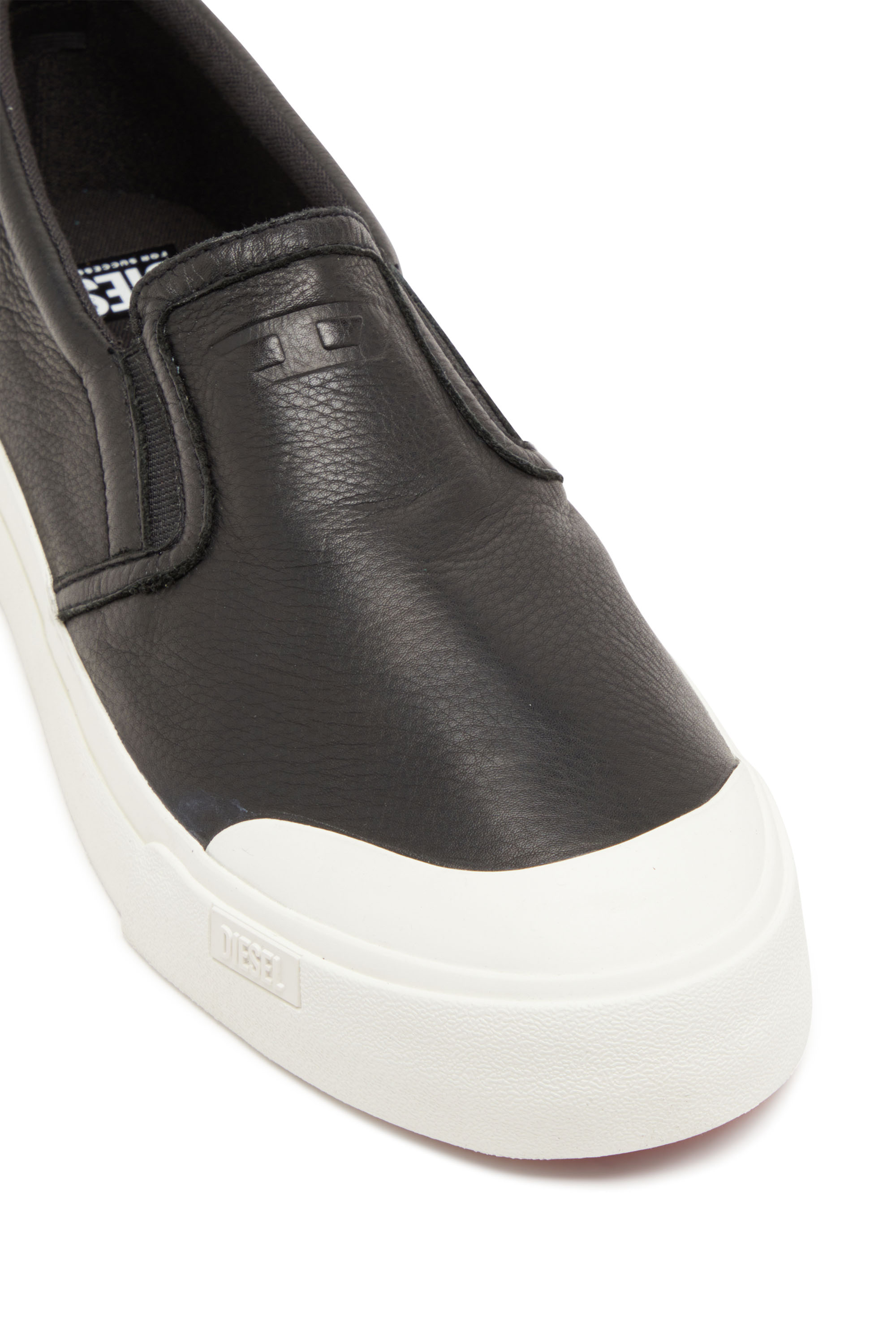 Diesel - S-ATHOS SLIP ON, Male S-Athos-Slip-on sneakers in plain leather in ブラック - Image 6