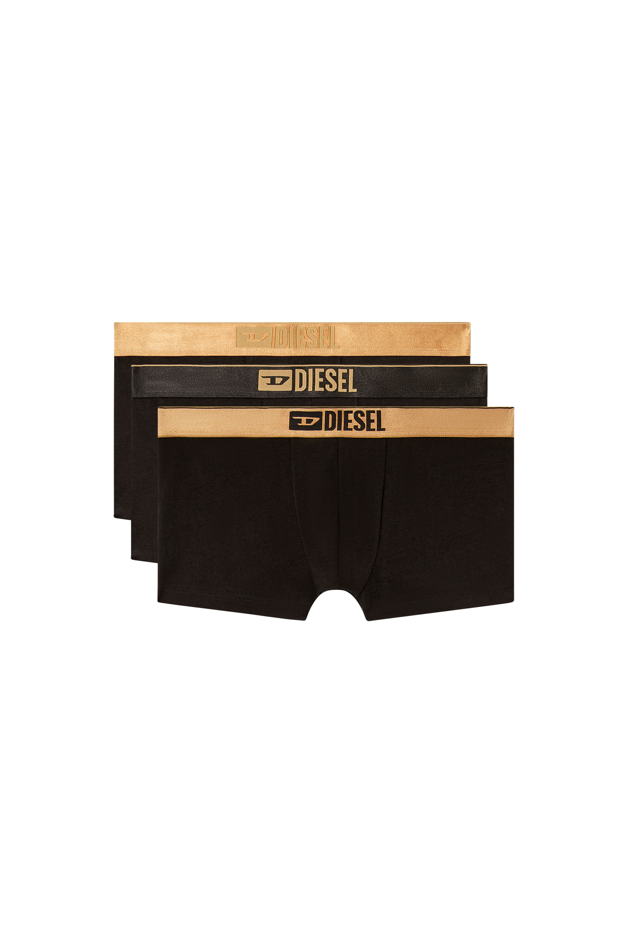 Diesel - DAMIEN-GFT-3PACK, Male's Three-pack metallic boxer briefs in ブラック/ゴールド - 1