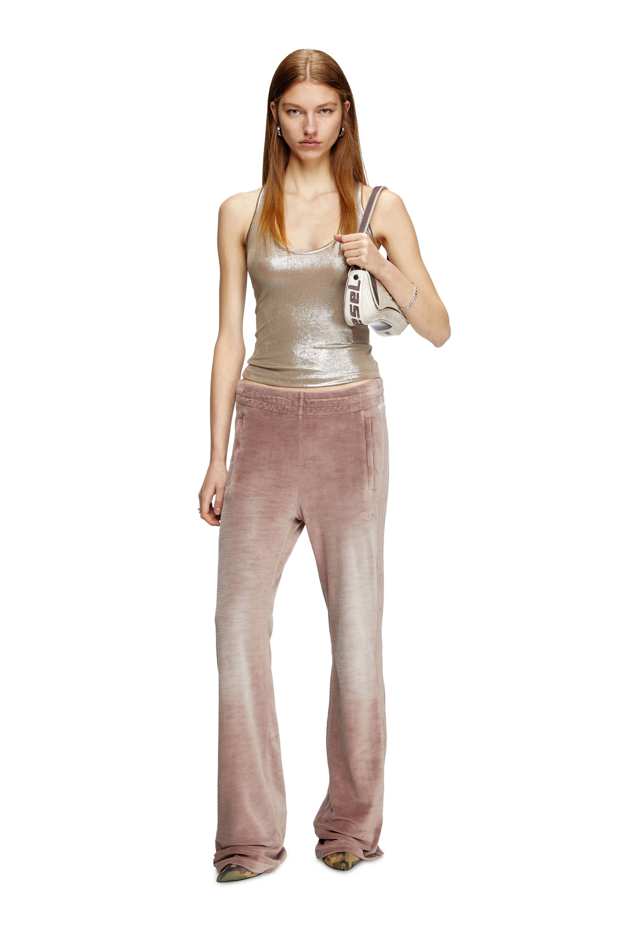 Diesel - P-ELY-Q1, Female's Wide leg sweatpants in ピンク / ホワイト - 2