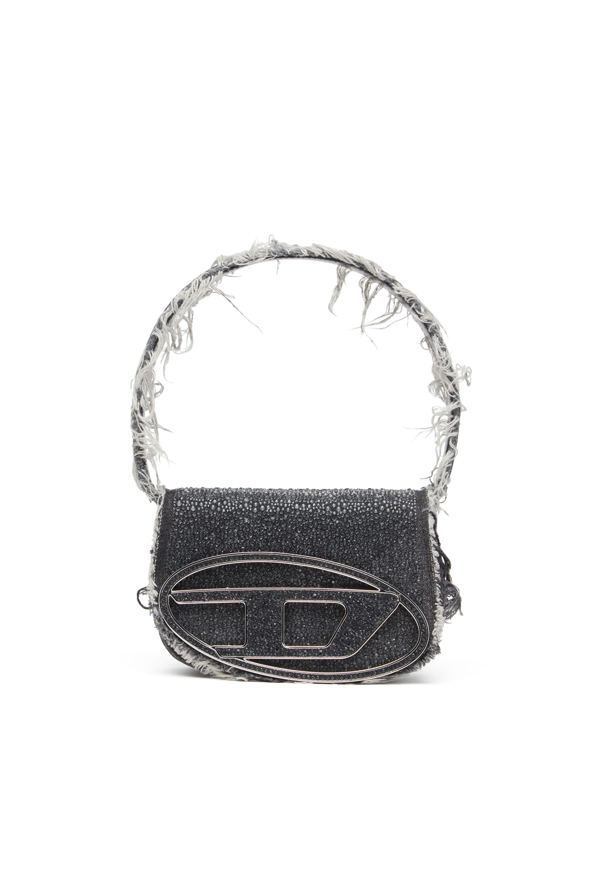 Diesel - 1DR, Female's 1DR-Iconic shoulder bag in denim and crystals in ブラック - 1