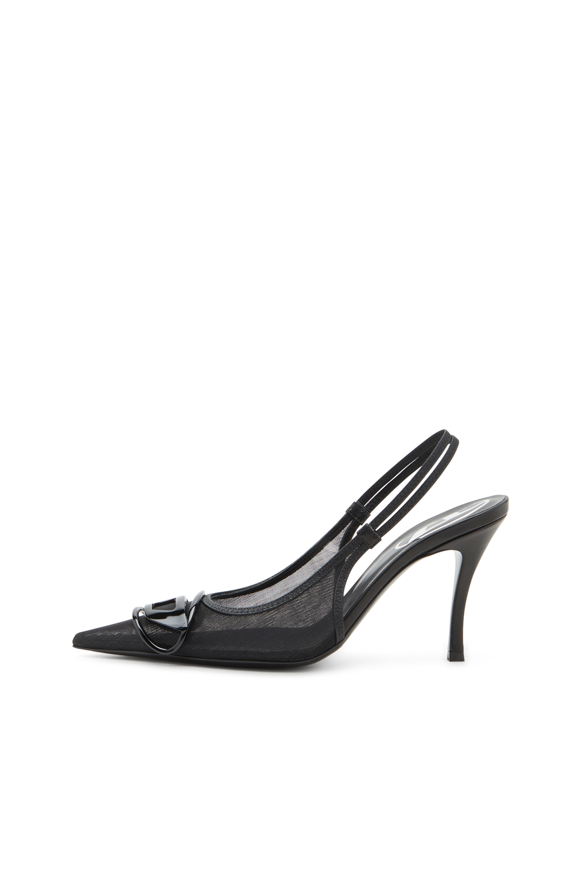 Diesel - D-VENUS SB, Female's Slingback pumps in leather-trimmed mesh in ブラック - 7