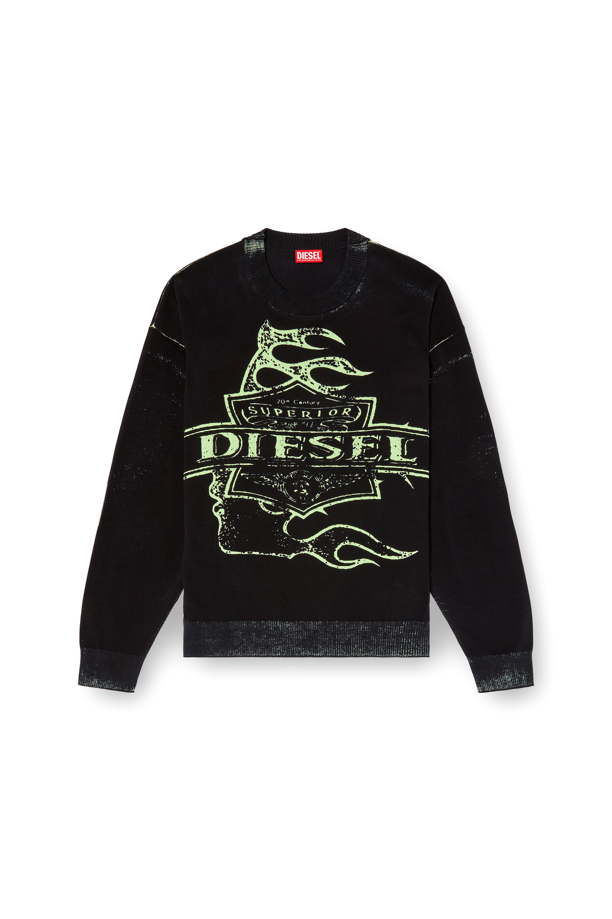 Diesel - K-BELEZ, Male's Reverse-print logo jumper in ブラック - 3