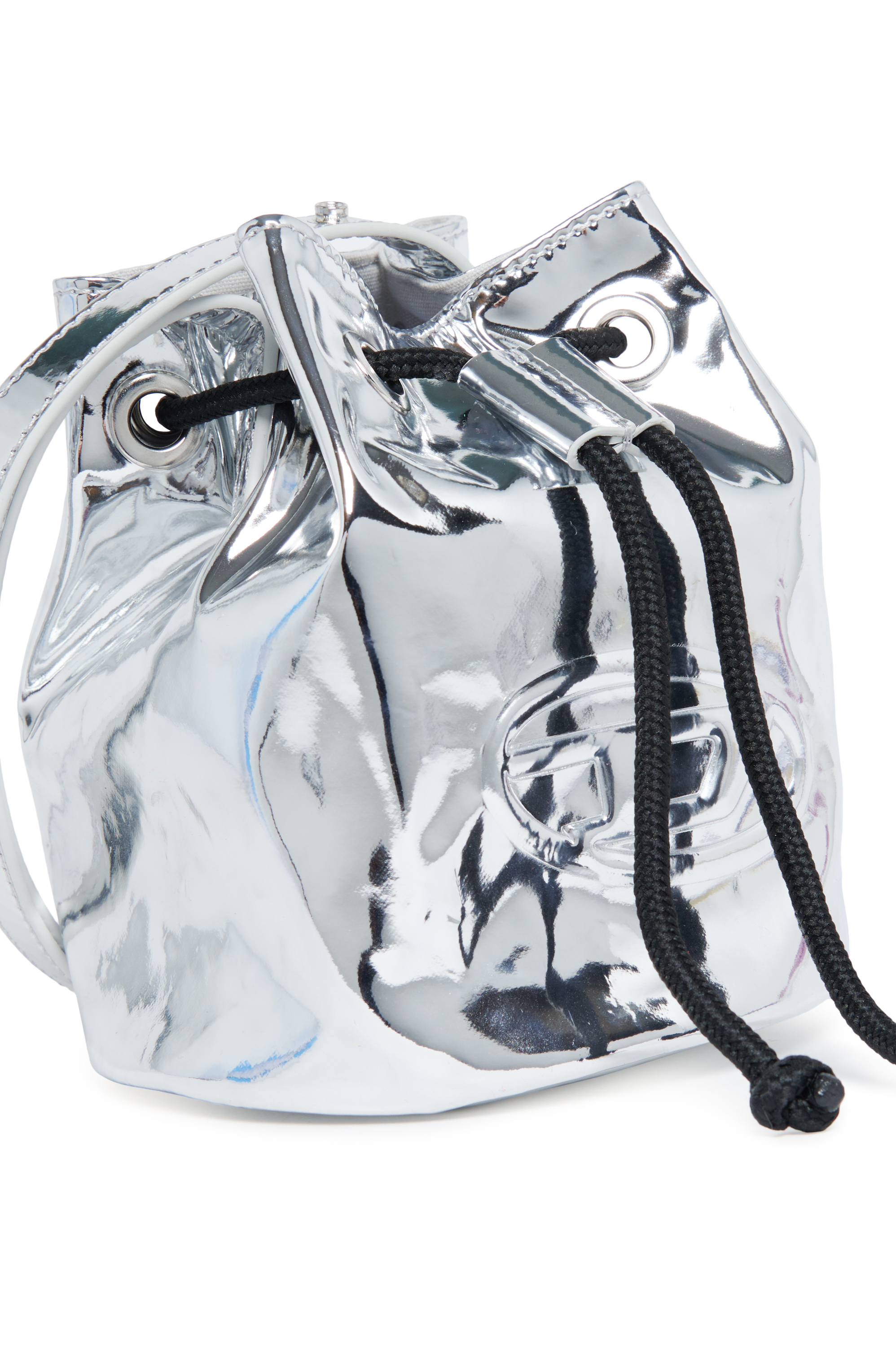 Diesel - WELLTYX, Female Shiny bucket bag in coated PU in ブルー - Image 5