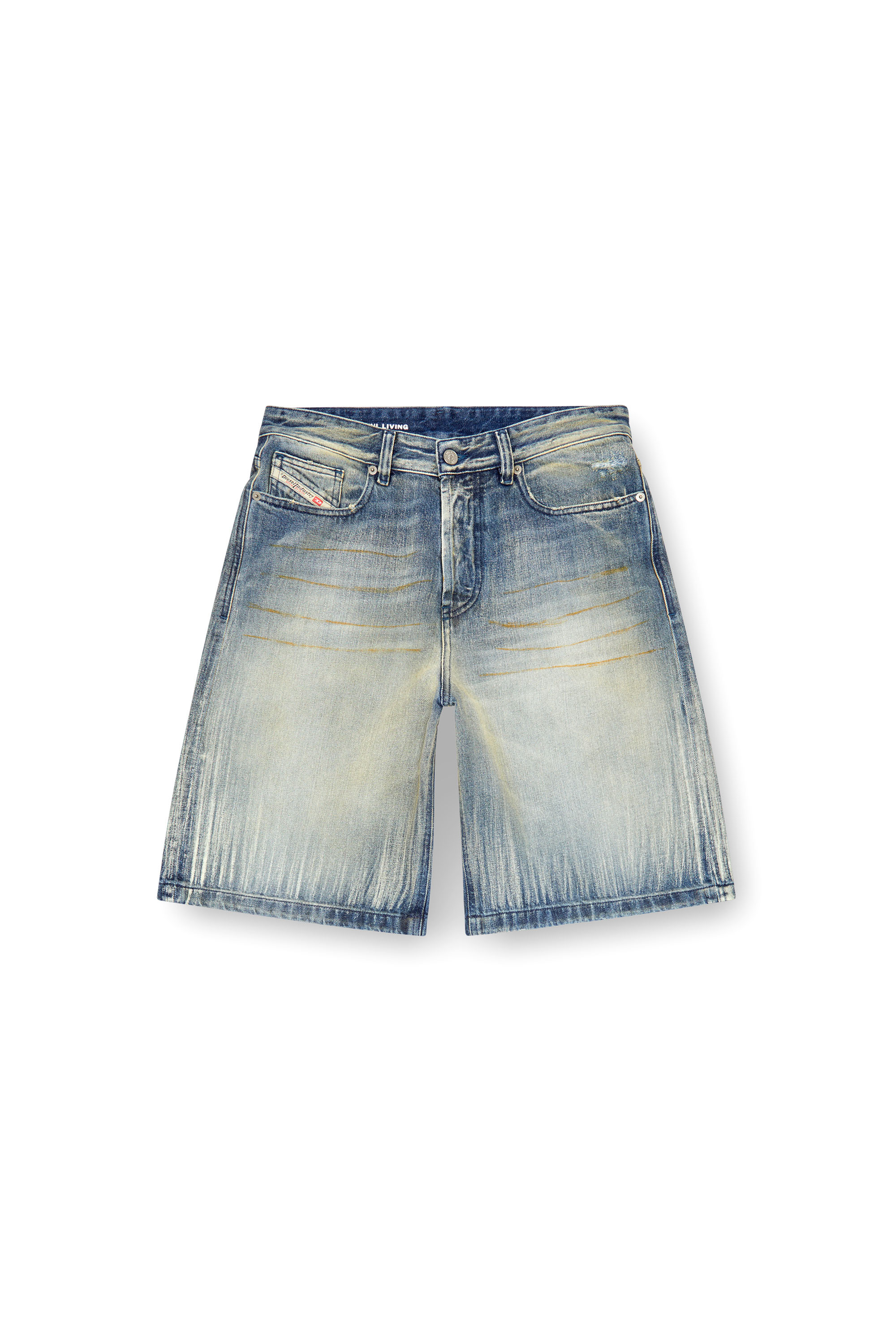 Diesel - DE-SIRE-SHORT, Female's Shorts in streaky hand-finished denim in ライトブルー - 3