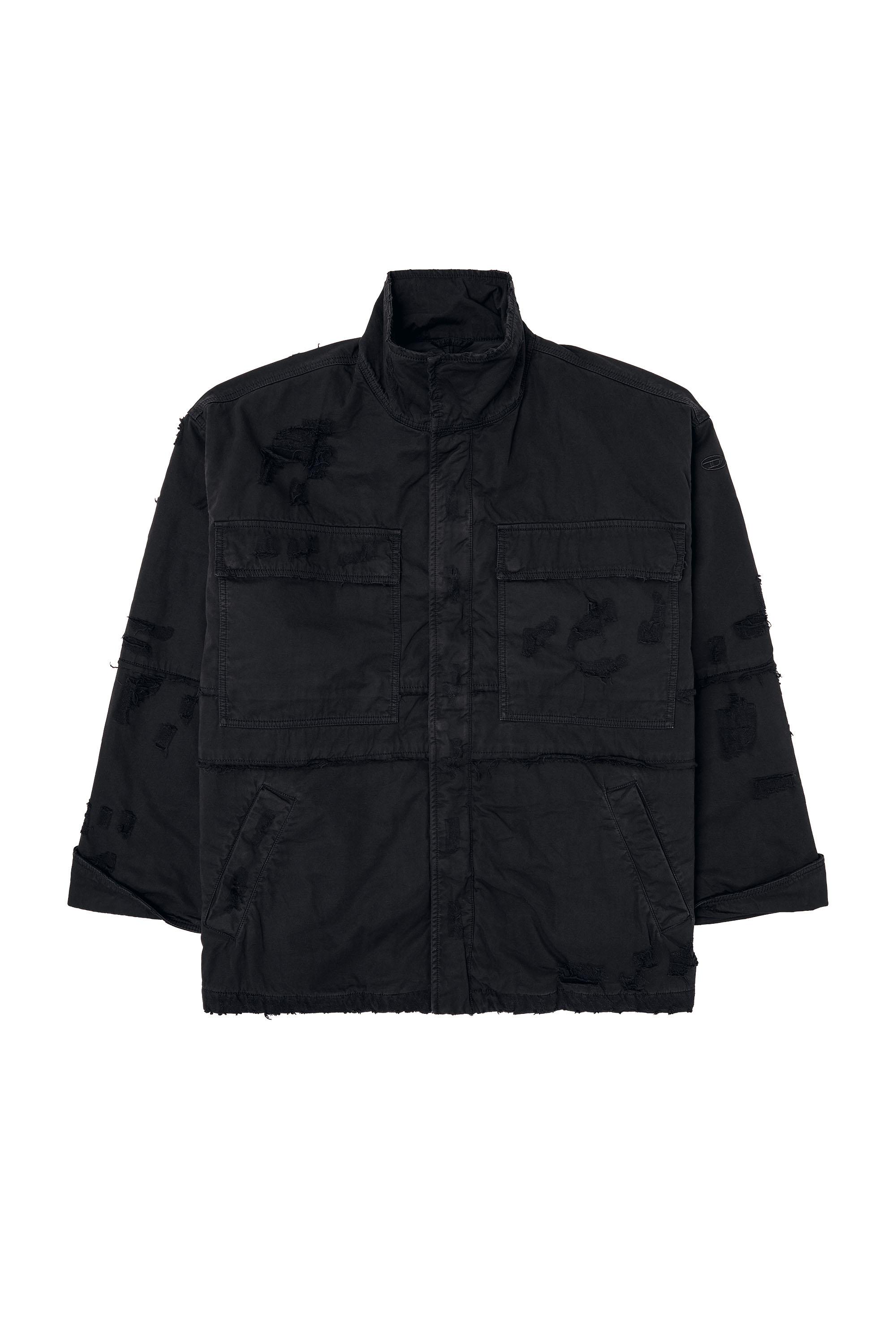 Diesel - J-OISE, Male's Utility jacket in ripped dobby in ブラック - 3