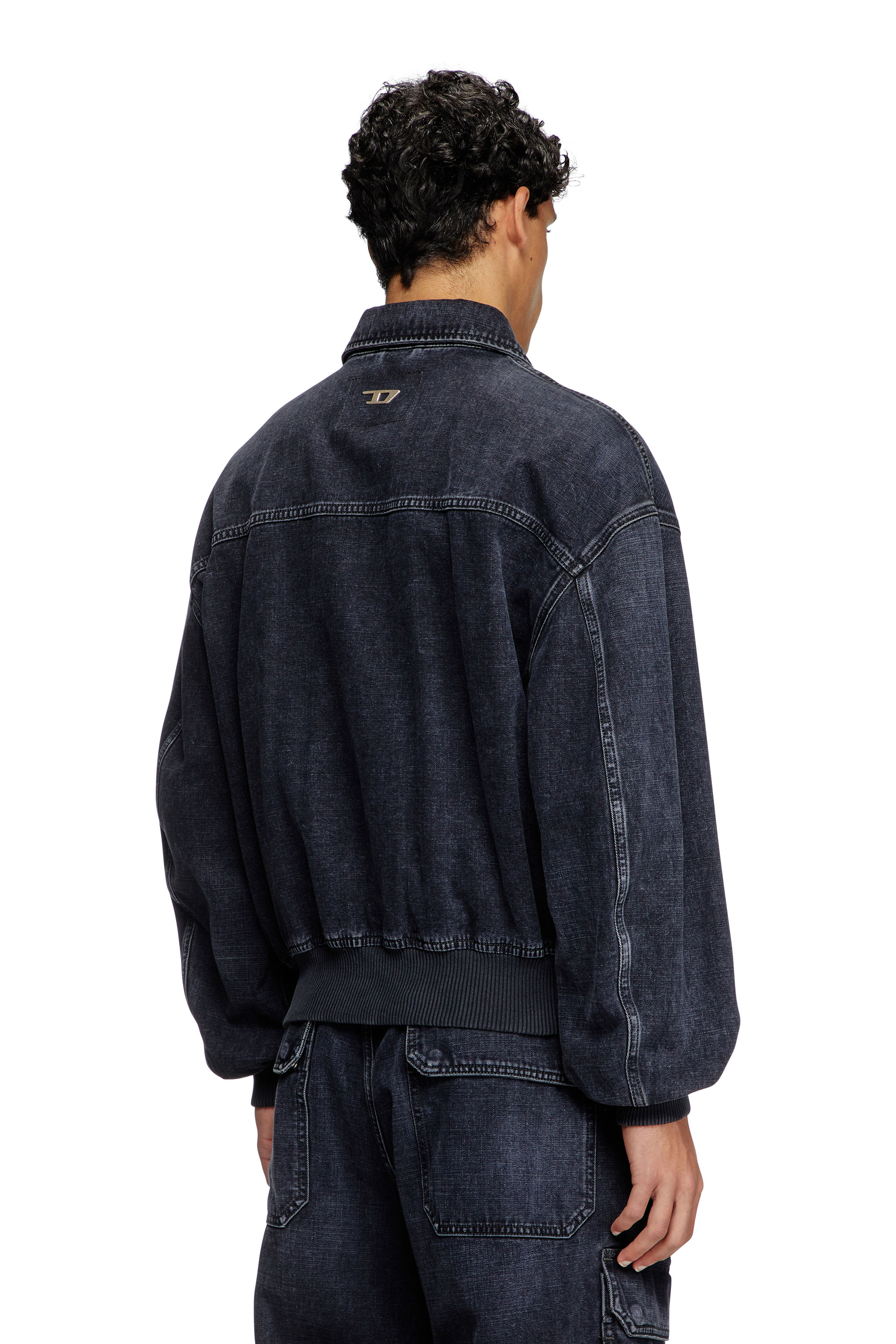 Diesel - D-KURZ, Unisex's Jacket in batavia-weave denim in ブラック - 5