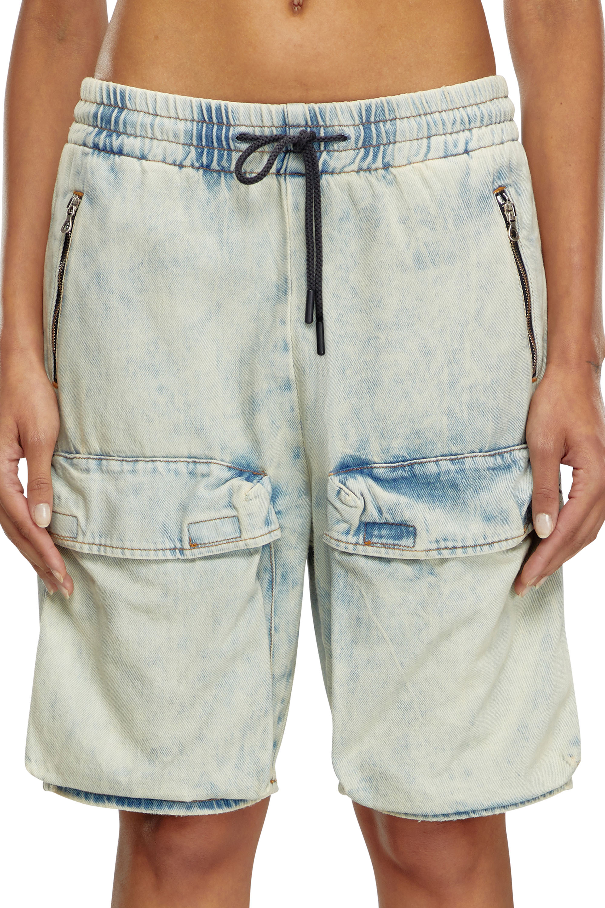 Diesel - D-RIDE-S, Female's Denim cargo shorts in ライトブルー - 5