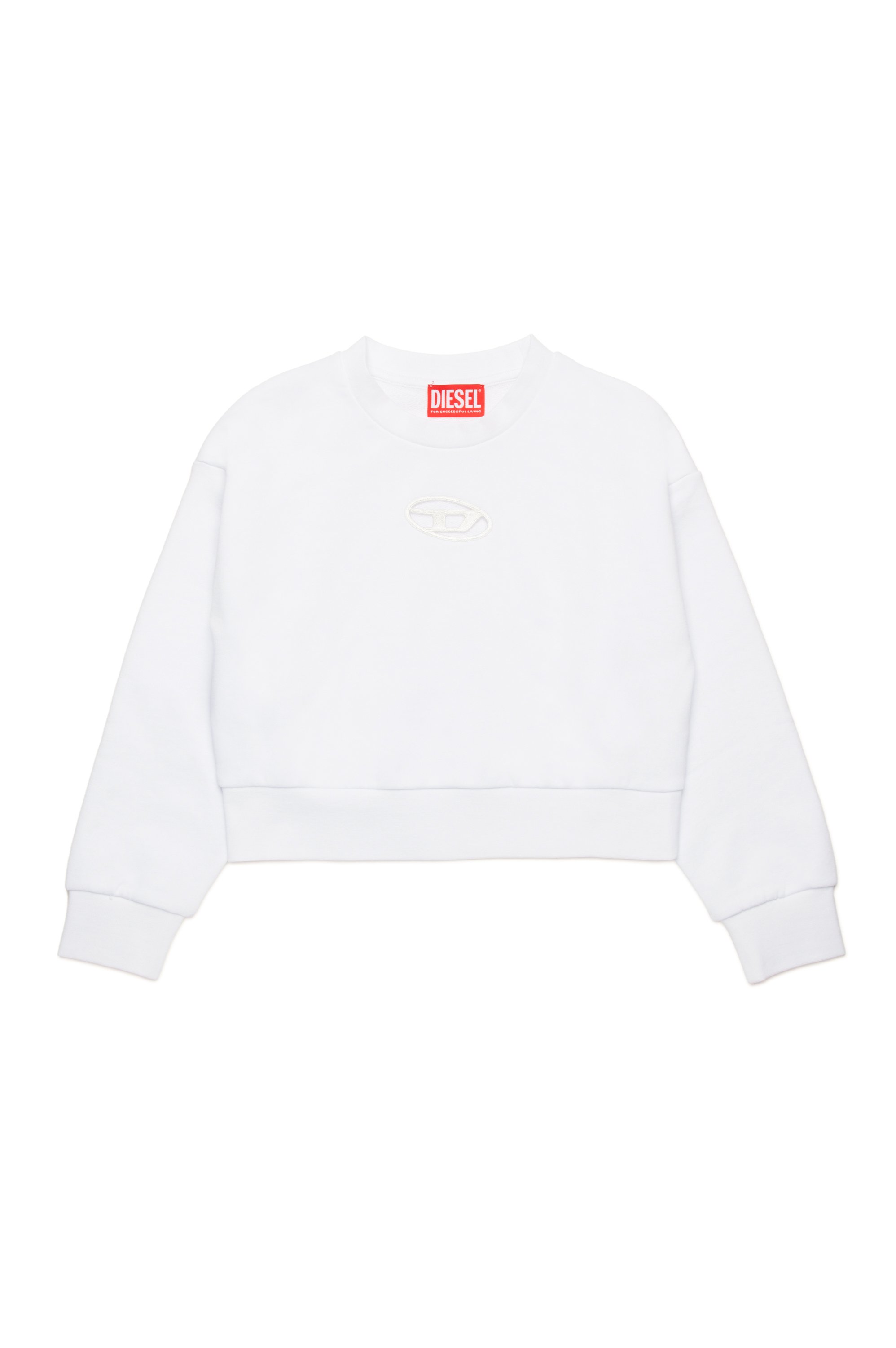 Diesel - STRASLIUM, Female's Sweatshirt with Oval D cutout in ホワイト - 1