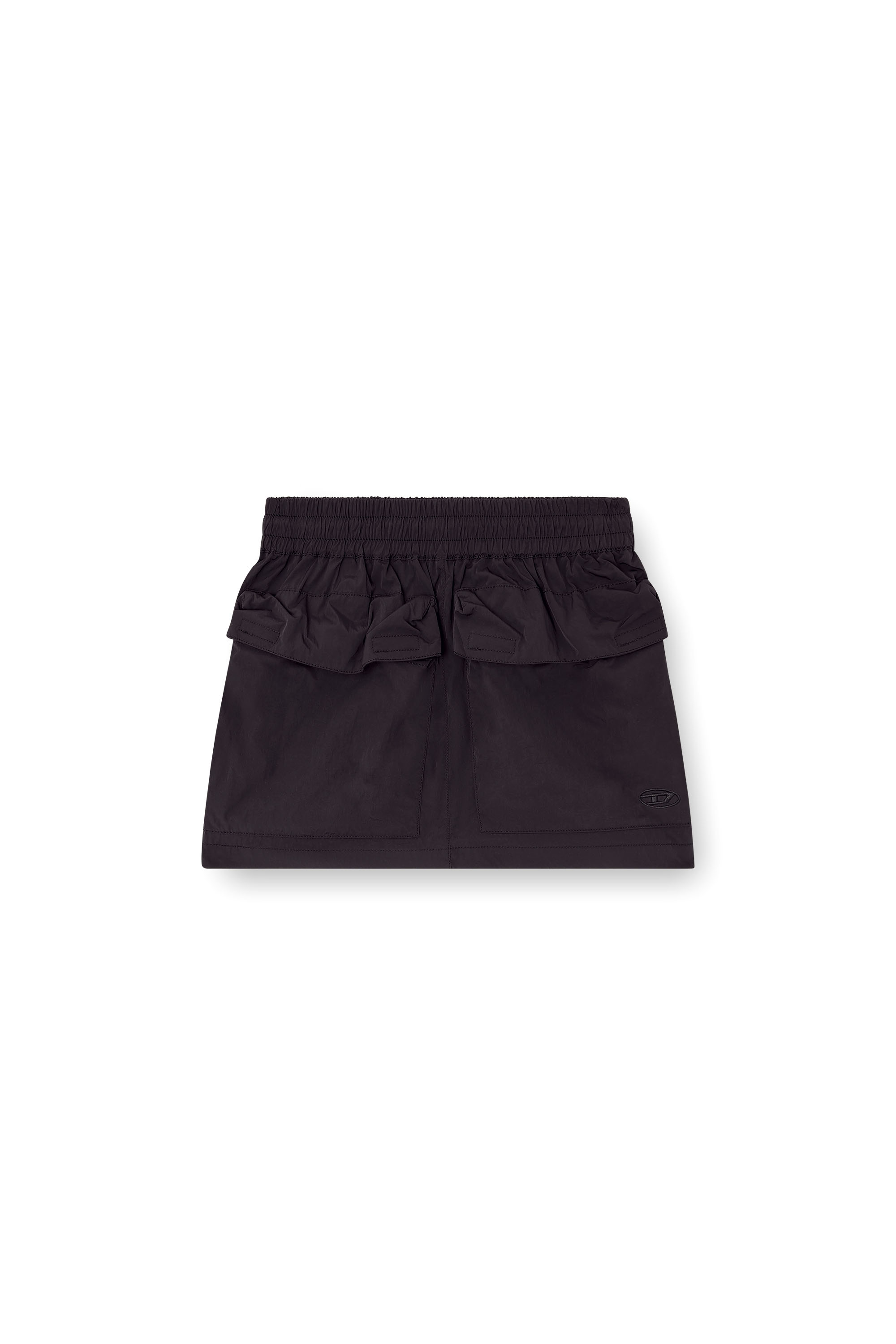 Diesel - O-CEAN, Female's Crinkled mini skirt with utility pockets in ブラック - 3