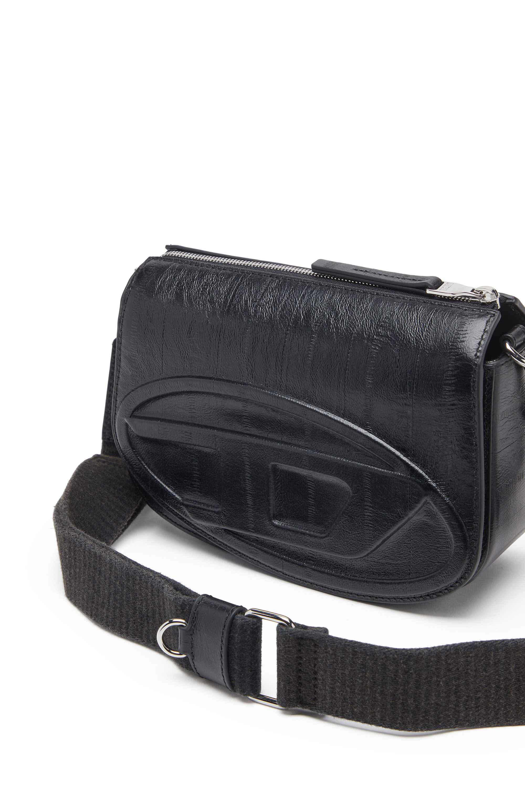 Diesel - 1DR CAMERA BAG, Male's 1DR-Camera bag in eel-effect leather in ブラック - 5